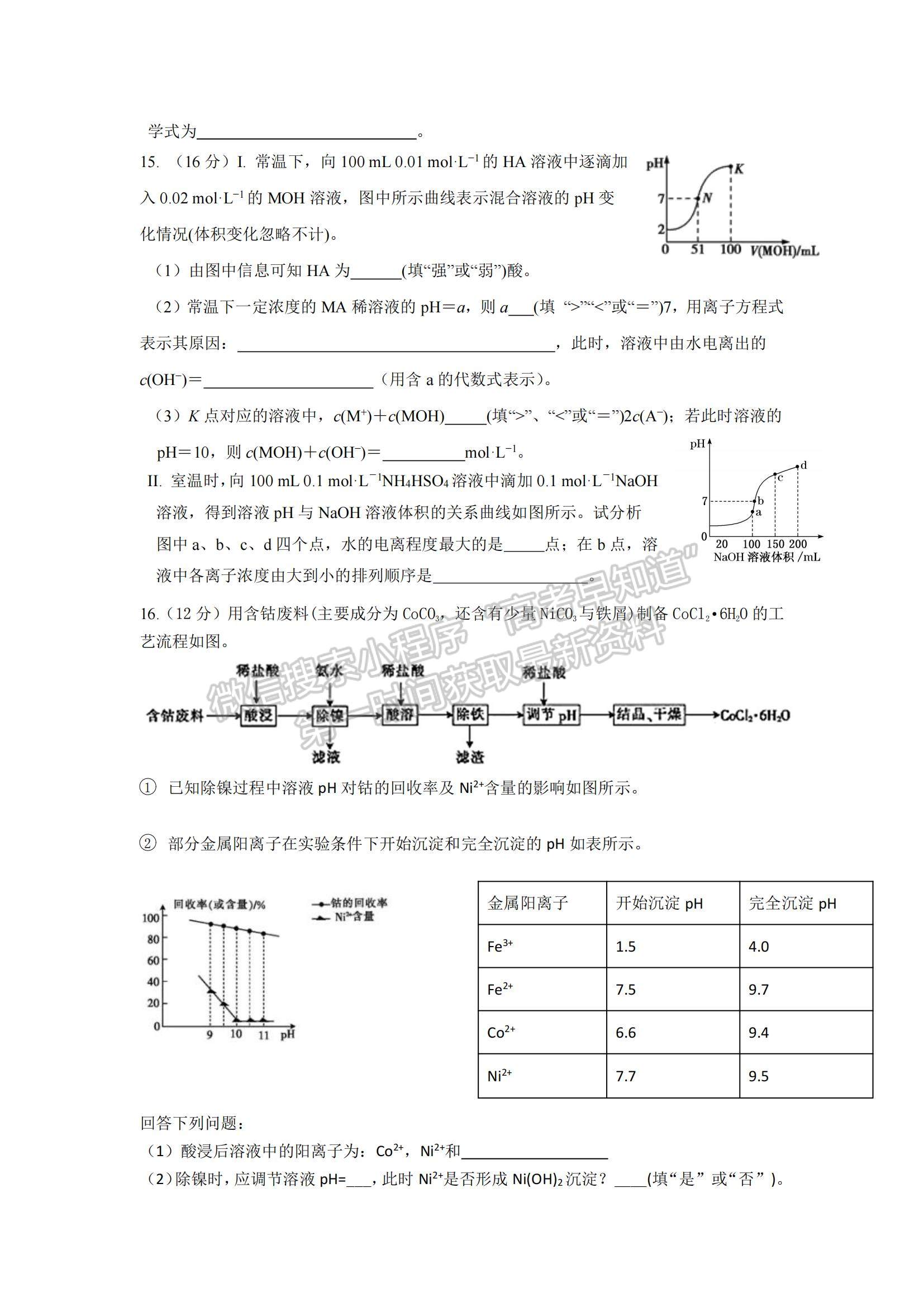 2021江蘇省揚州市江都區(qū)大橋高級中學(xué)高二5月學(xué)情調(diào)研化學(xué)試題及參考答案