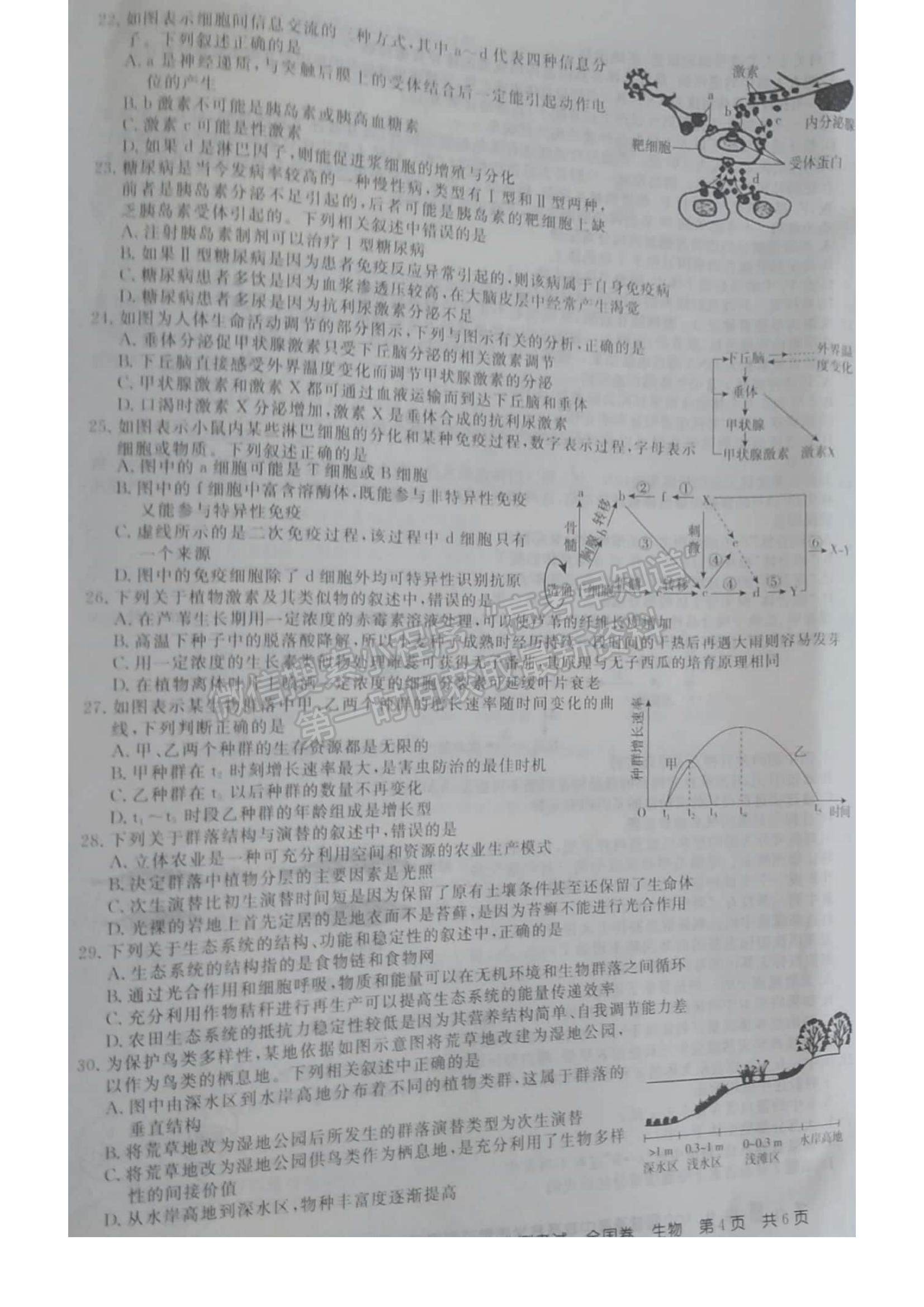 2022百校聯(lián)盟高三9月聯(lián)考（全國(guó)卷）生物試題及參考答案