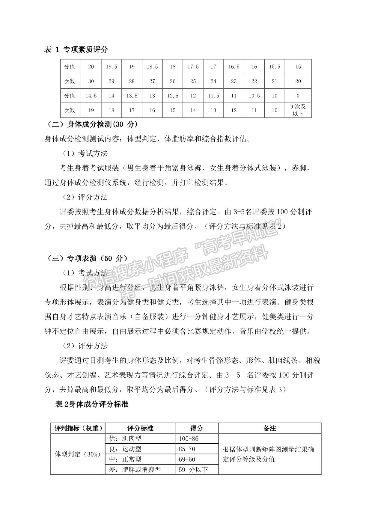 武漢體育學(xué)院2021年舞蹈表演專業(yè)招生考試方法與評分標(biāo)準(zhǔn)（健身健美方向）