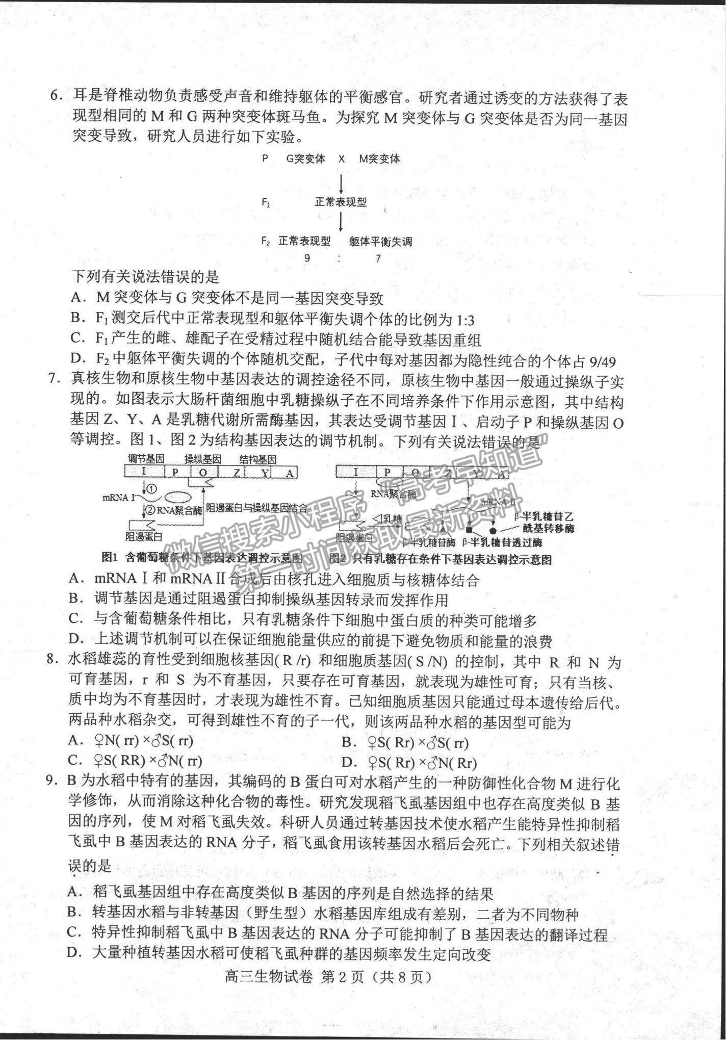 2022河北省唐山市高三上學(xué)期開學(xué)摸底考試生物試題及參考答案