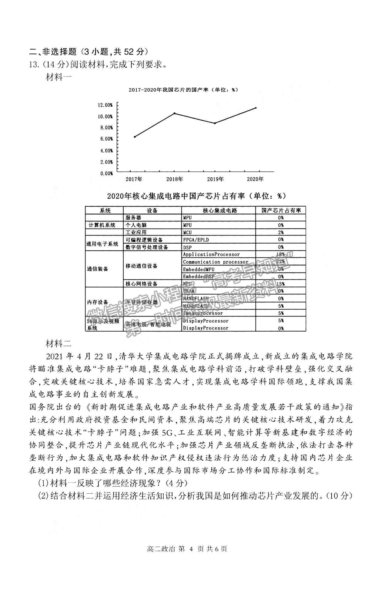 2021開封高二期末考試政治試題及參考答案