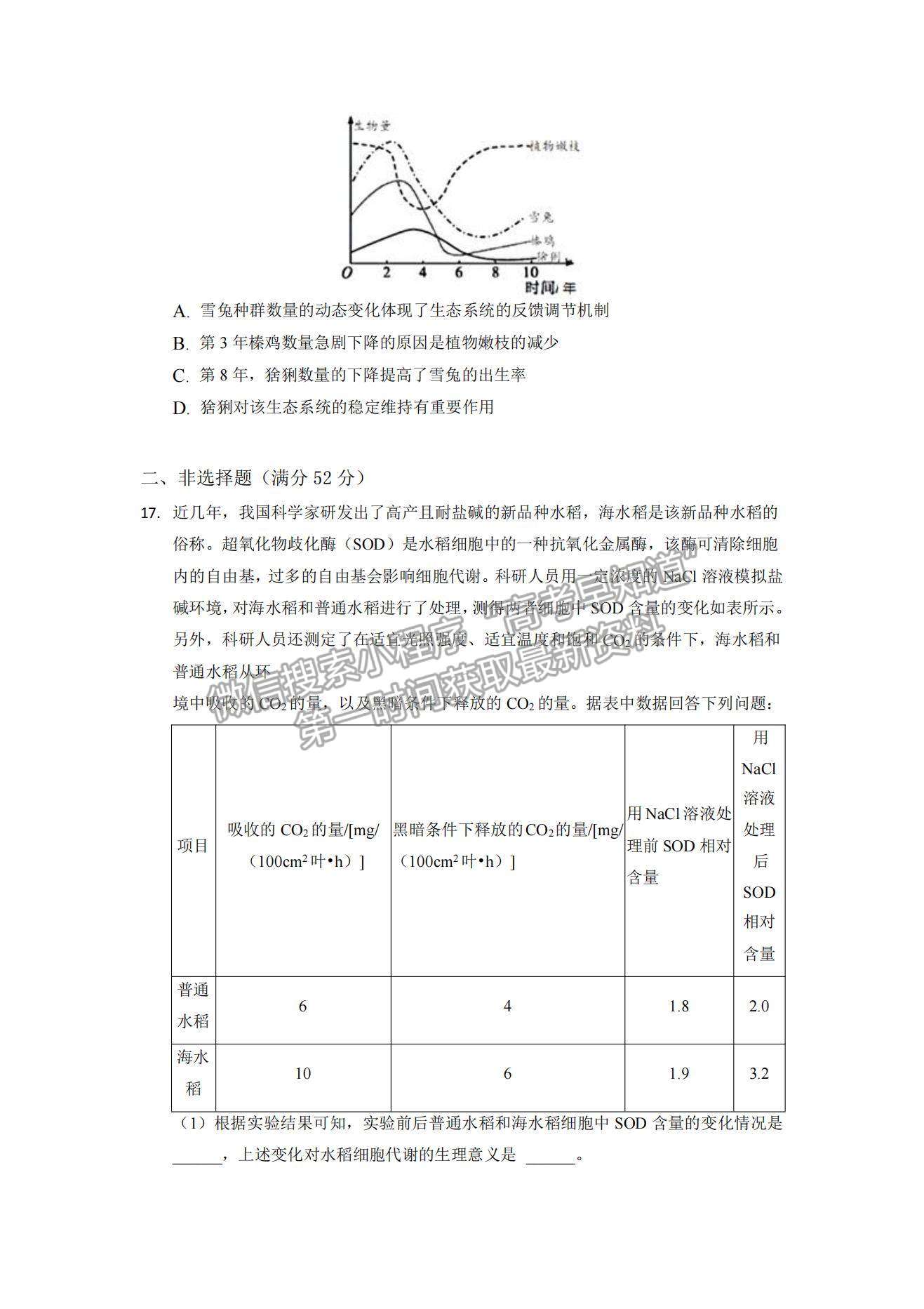 2022重慶市縉云教育聯(lián)盟高三9月月度質量檢測生物試題及參考答案