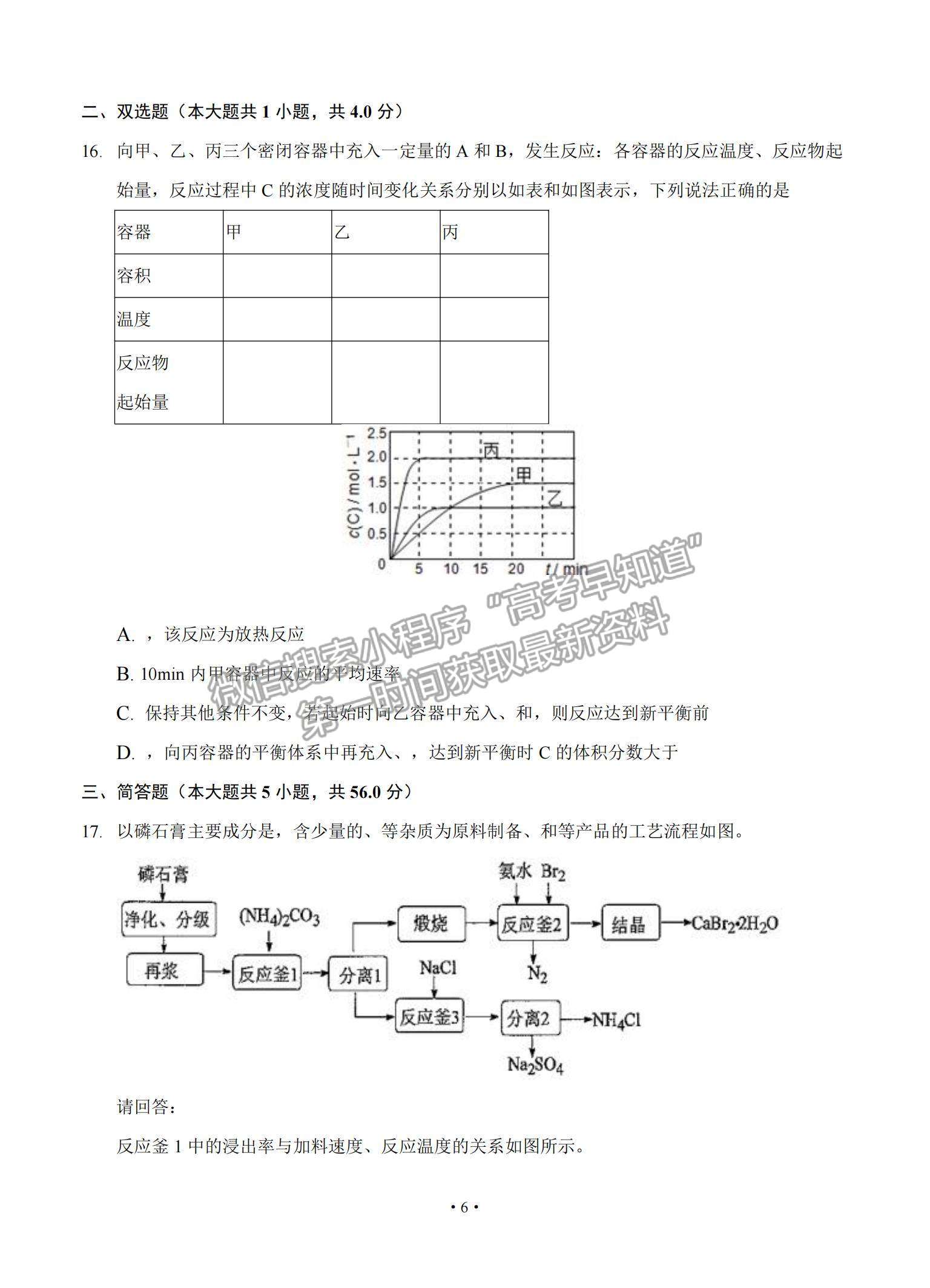 2022遼寧省大連市重點中學高三上學期高考模擬化學試題及參考答案