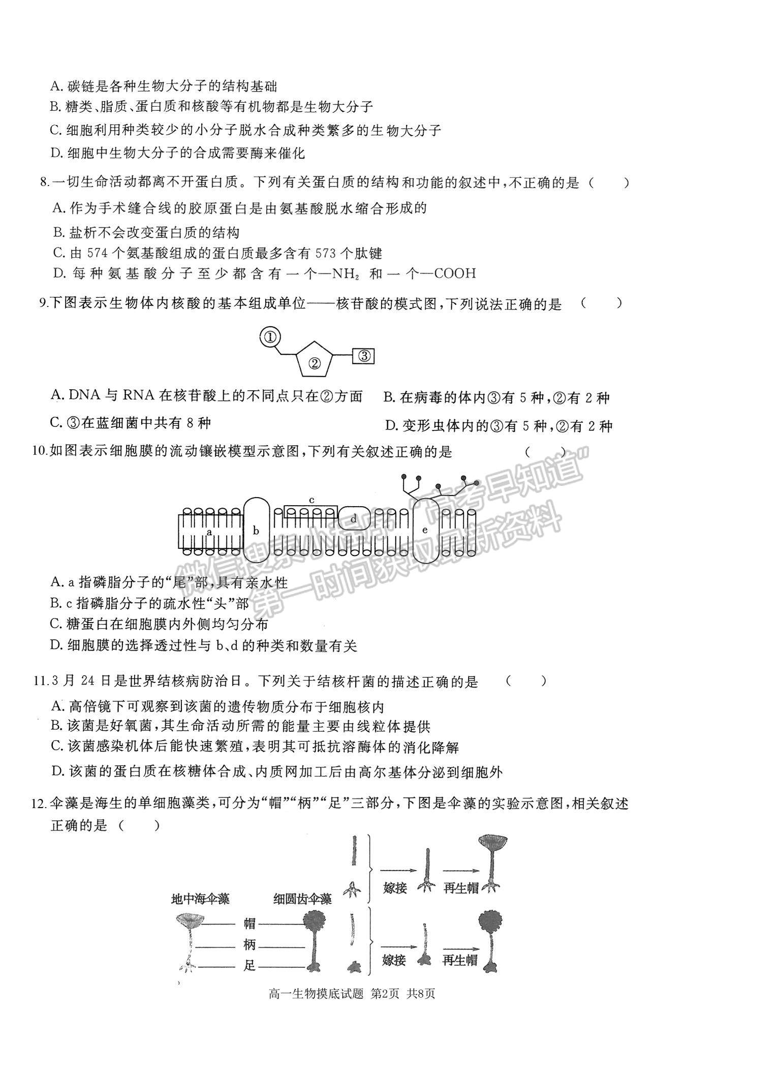 2021山西省運(yùn)城市新康國(guó)際實(shí)驗(yàn)學(xué)校高一下學(xué)期開學(xué)摸底考試生物試卷及參考答案