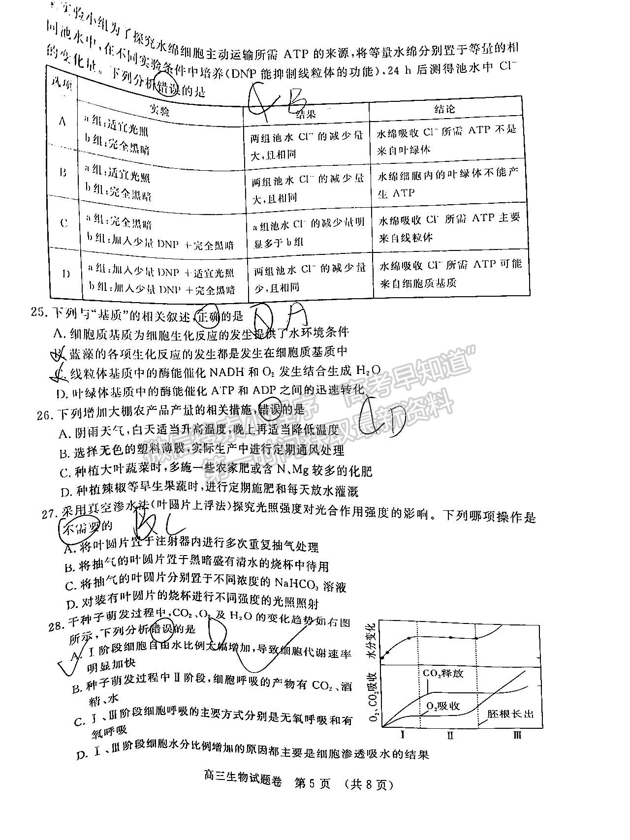 2022江西恩博/贛撫吉六校10月聯(lián)考生物試卷及答案