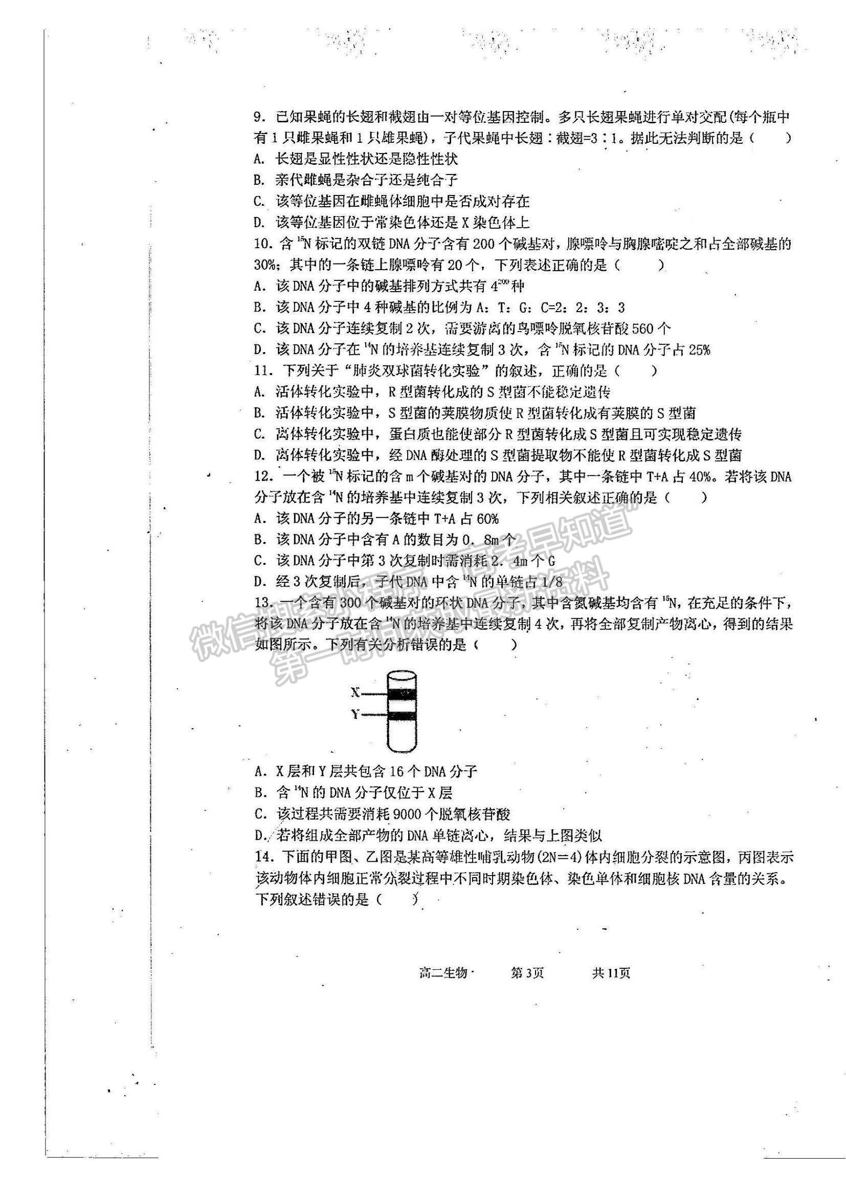 2021河北省石家莊二中實驗學校高二上學期開學學情調研考試生物試題及參考答案