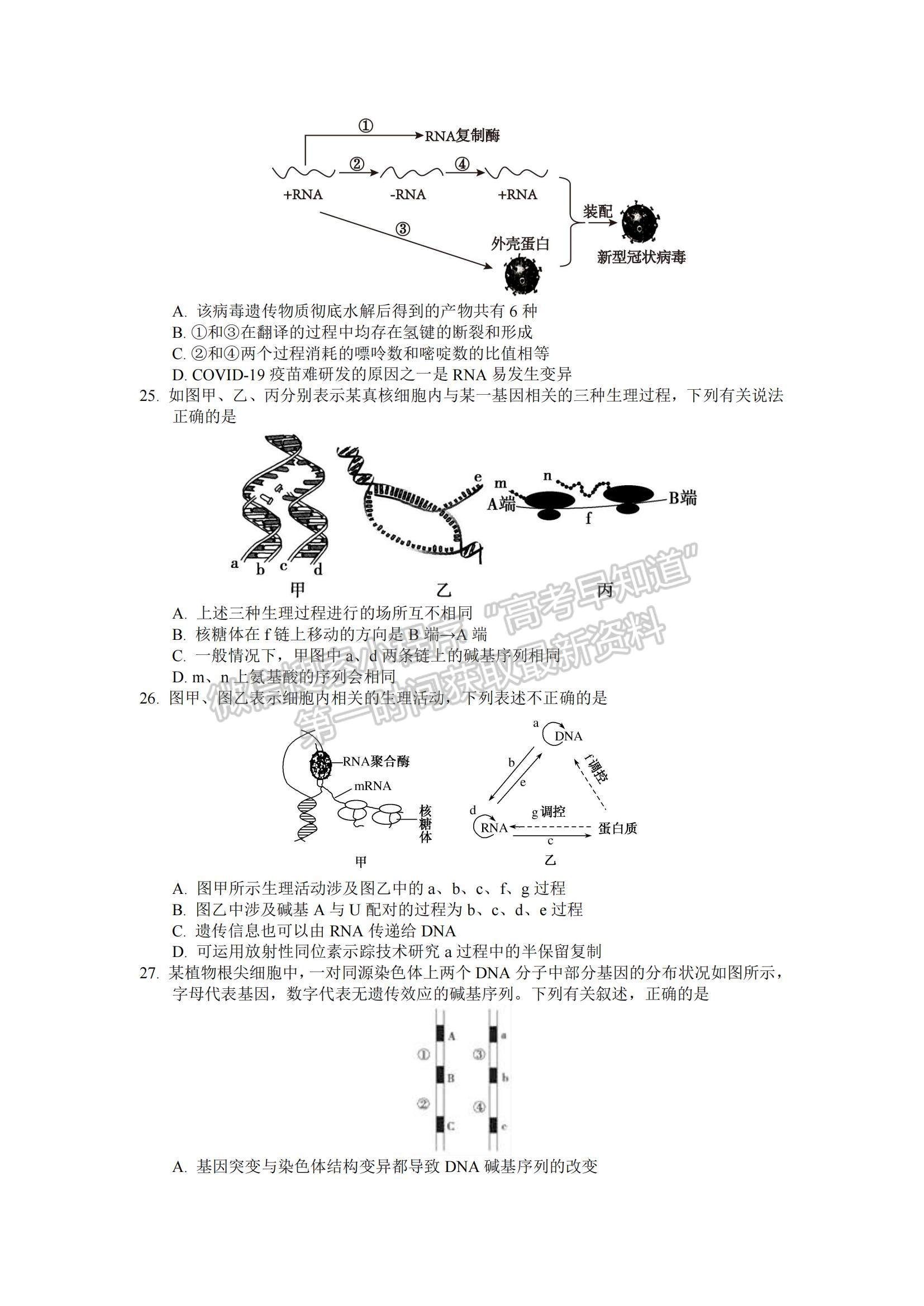 2021江西省南昌市新建一中高二下學期開學考試生物試題及參考答案