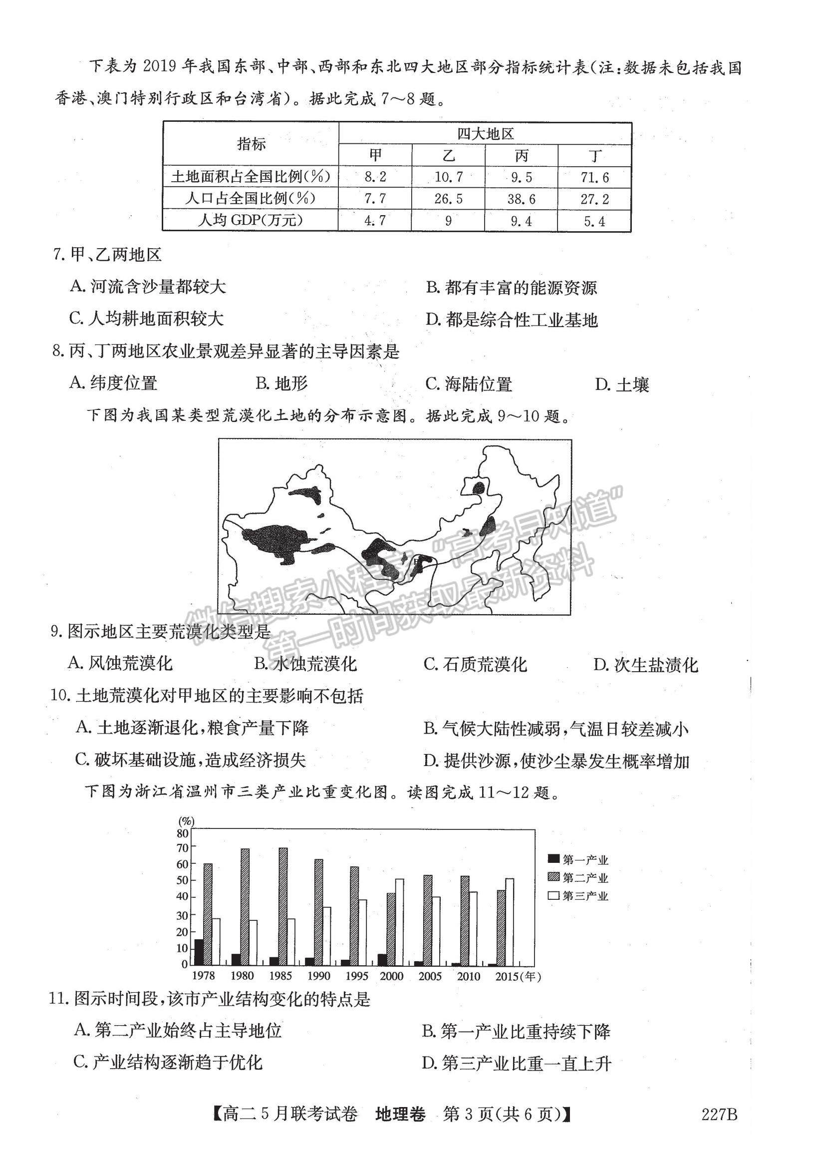 2021遼寧省凌源市高二5月聯(lián)考地理試題及參考答案