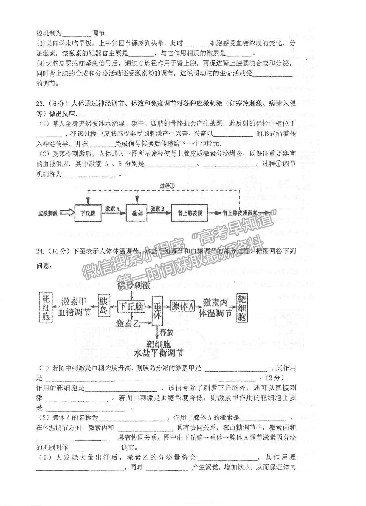 2022江蘇省常熟中學(xué)高二十月階段學(xué)習(xí)質(zhì)量檢測生物試題及參考答案