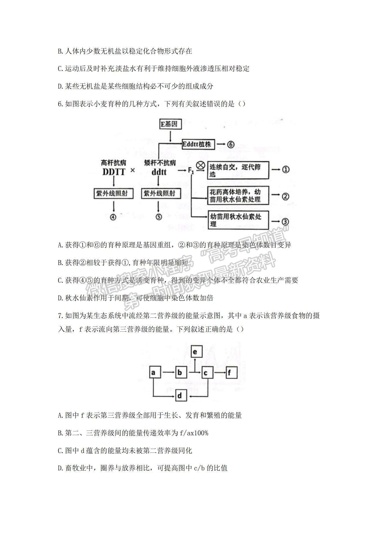 2022浙江省學(xué)軍中學(xué)等五校高三上學(xué)期第一次聯(lián)考生物試題及參考答案