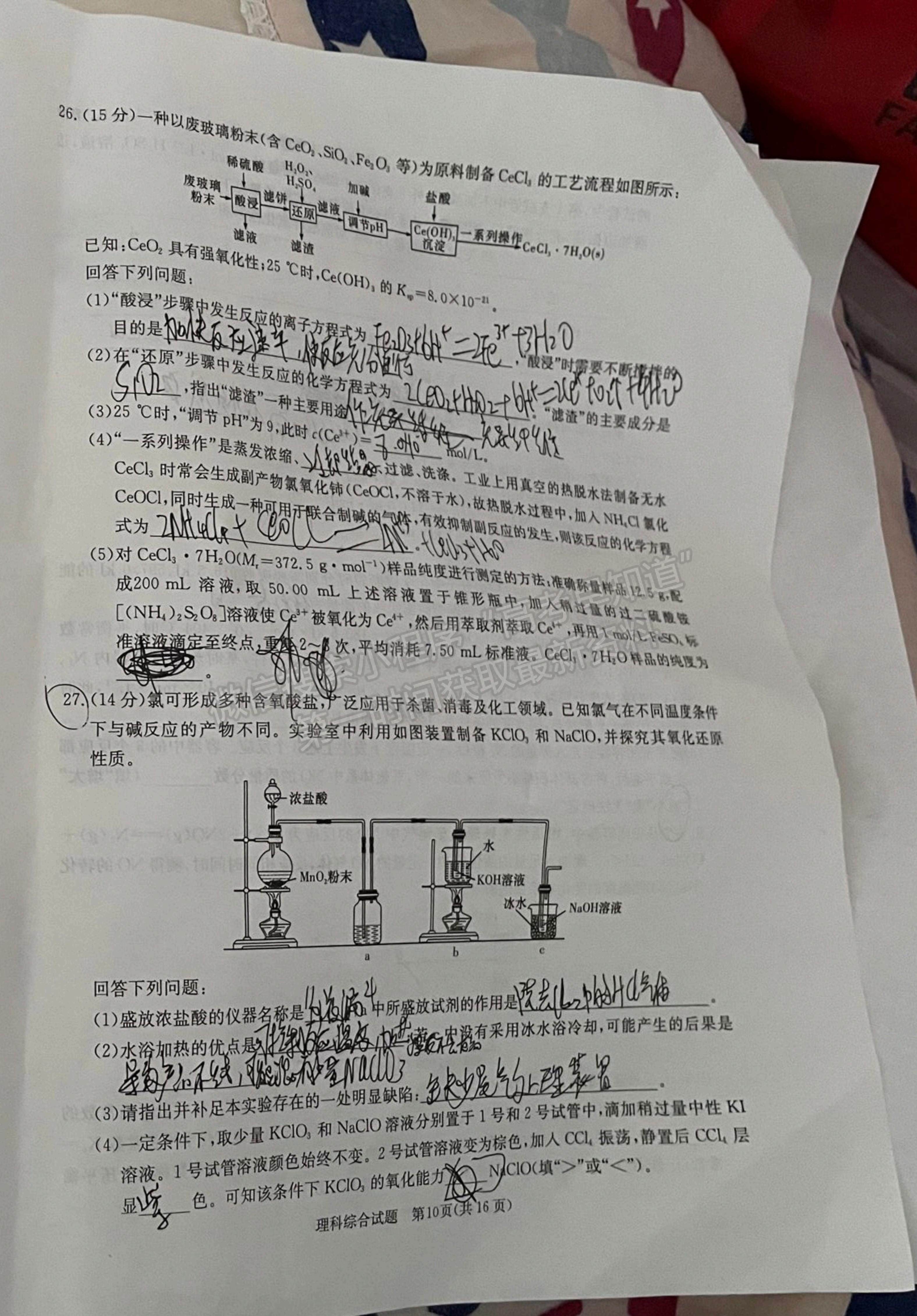 2022南寧/貴港/賀州高三10月摸底考理綜試題及參考答案