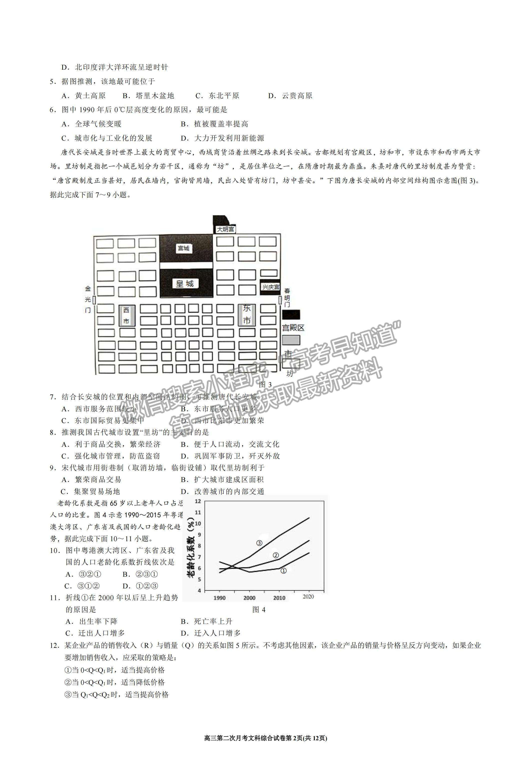 2022寧夏銀川一中高三上學期第二次月考文綜試題及參考答案