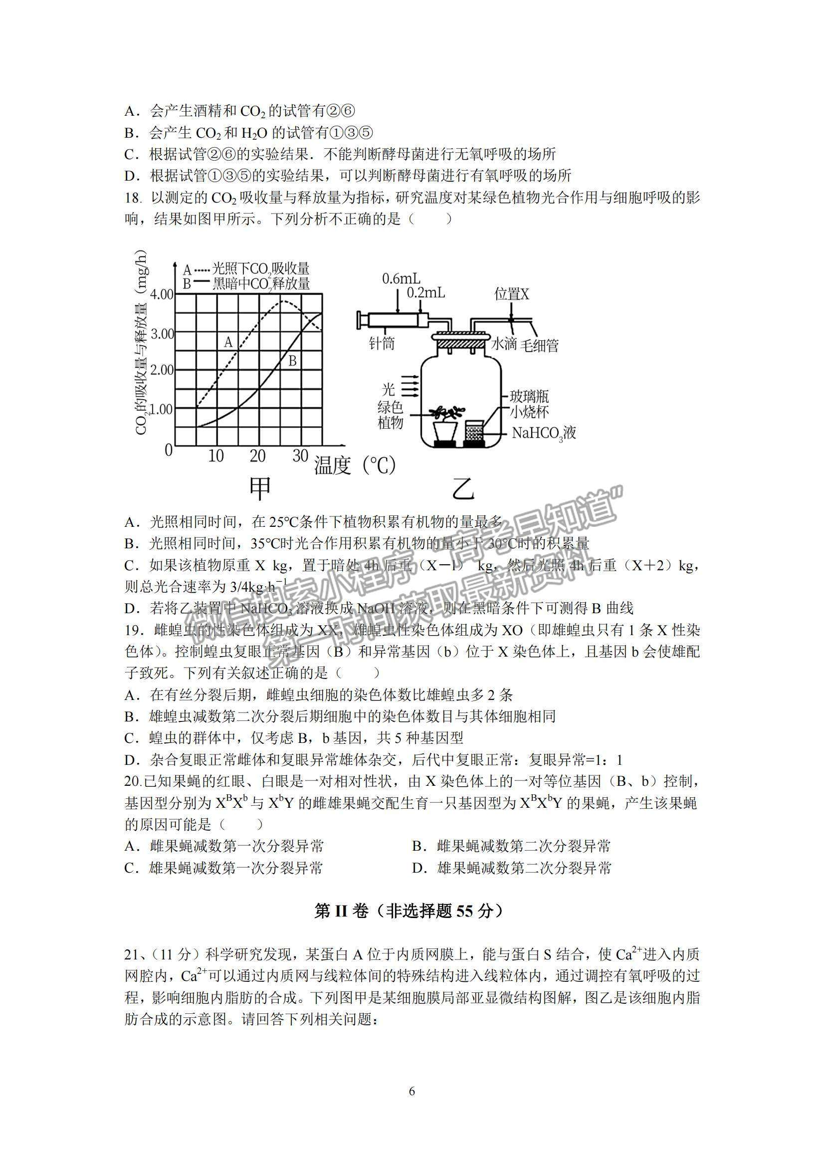 2022山東學(xué)情高三上學(xué)期10月聯(lián)合考試生物B卷試題及參考答案