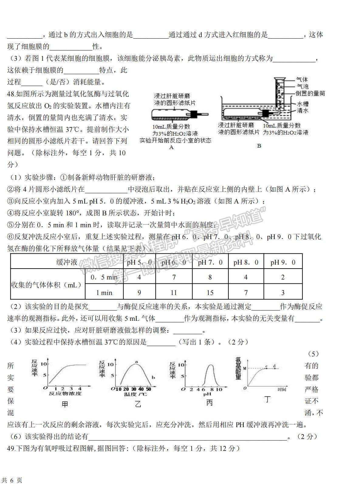 2022寧夏平羅中學(xué)高二上學(xué)期第一次月考生物試題及參考答案