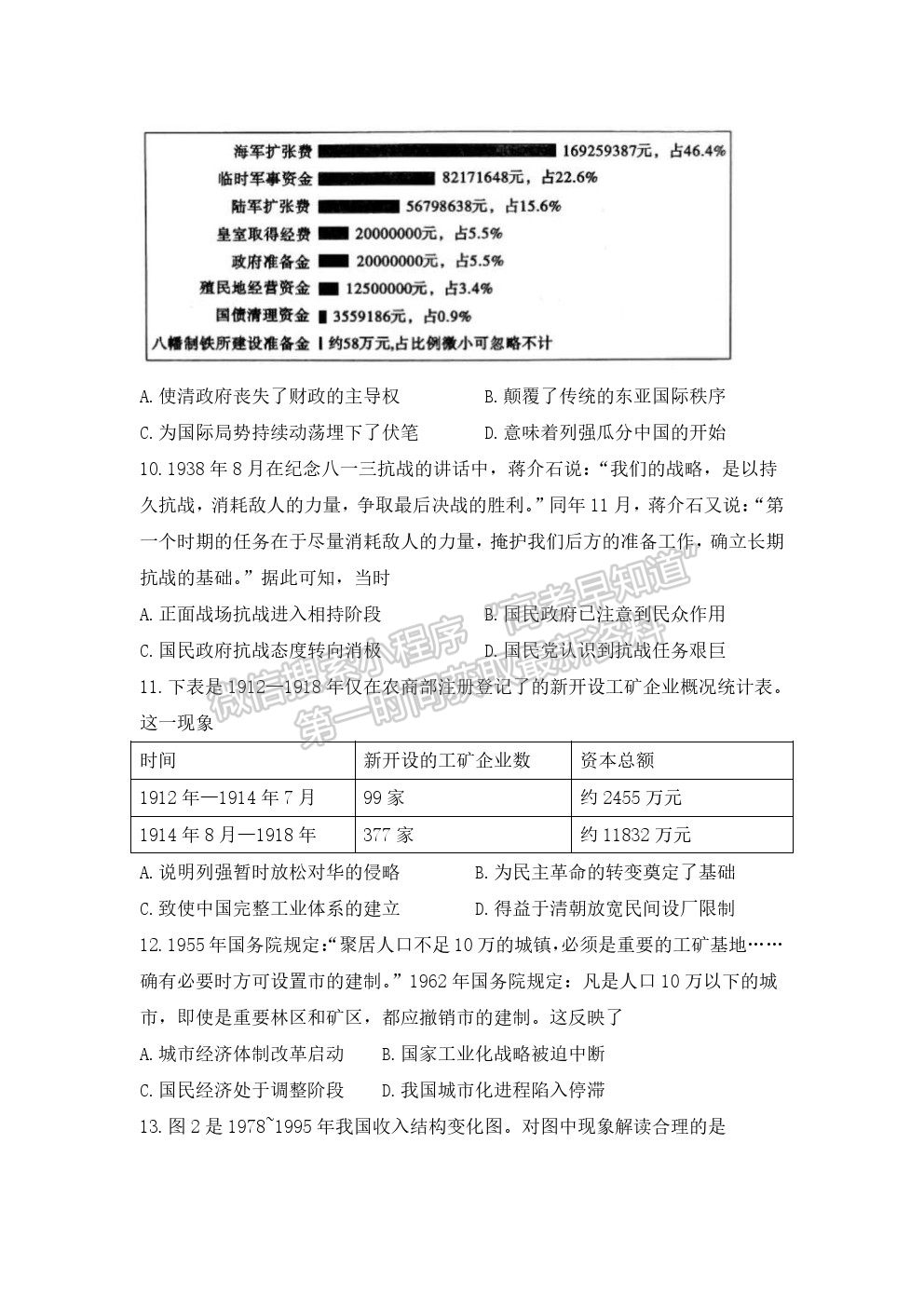 2021遼寧六校協(xié)作體高三第一次聯(lián)考歷史試題及參考答案