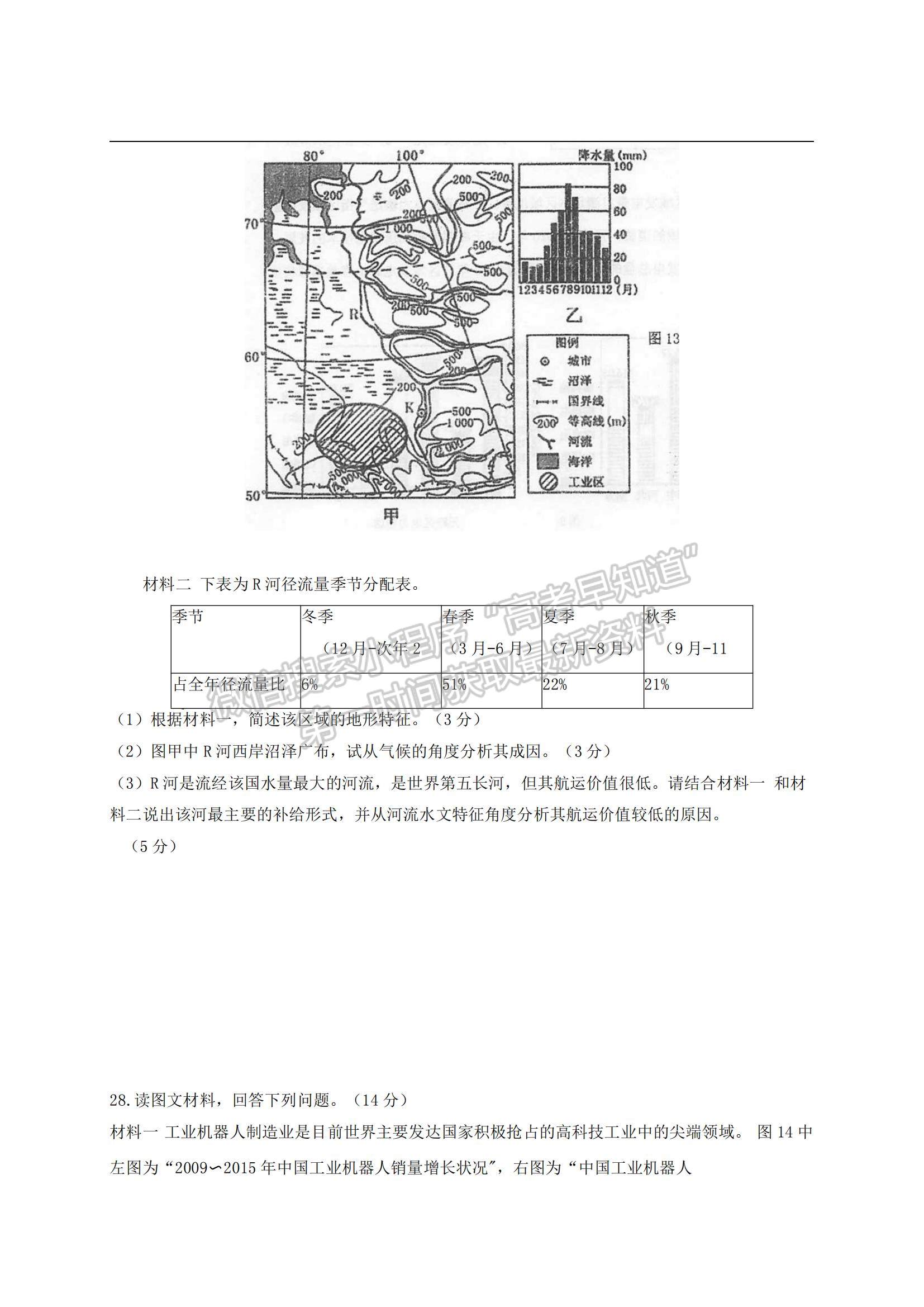 2021江蘇省泰州中學(xué)高三上學(xué)期第二次月度檢測(cè)地理試題及參考答案