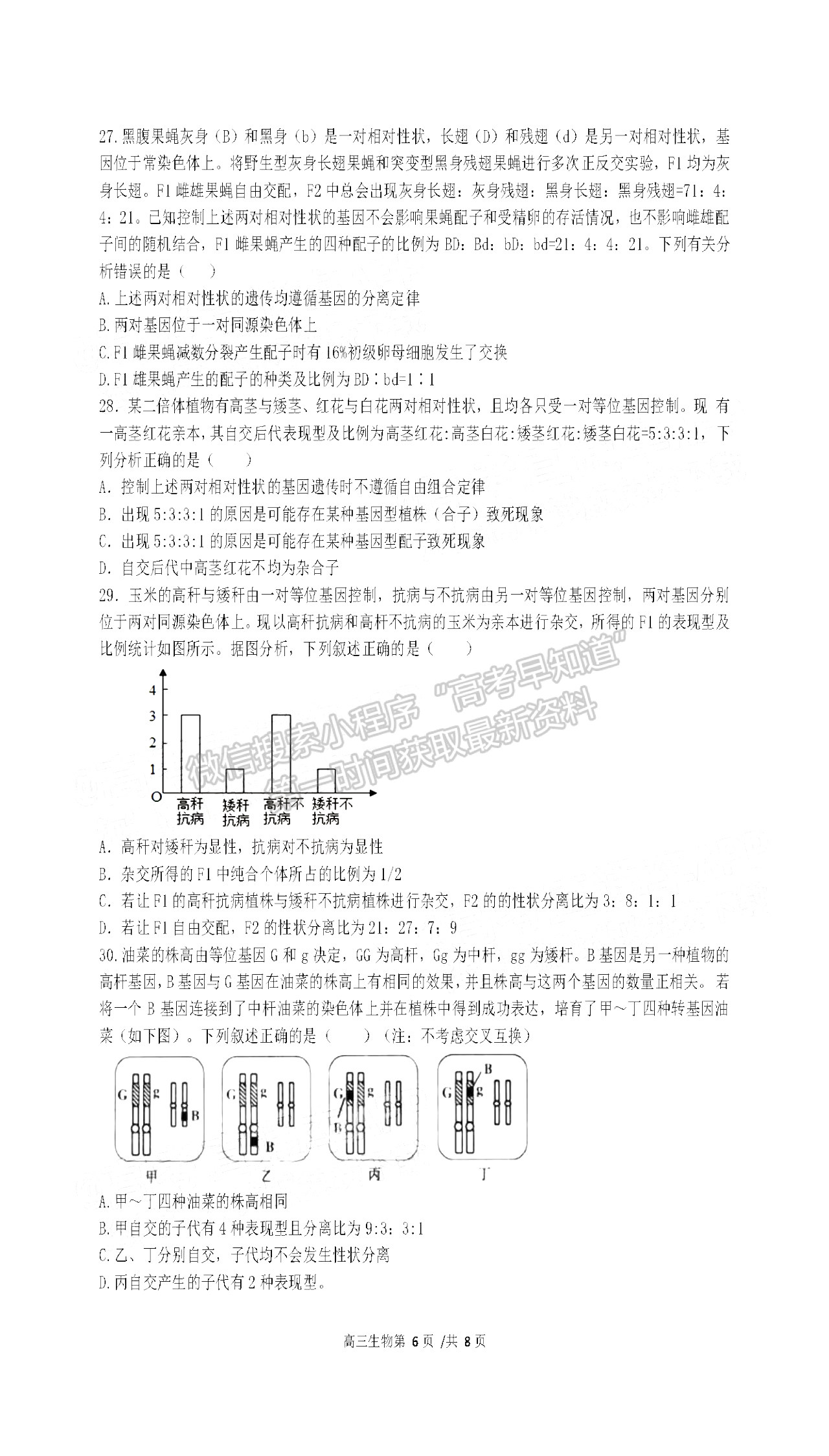 2022合肥一中高三段一測試生物試卷及答案