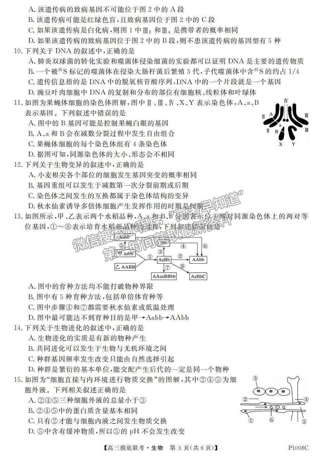 2021安徽省“皖南八校”高三上學(xué)期摸底聯(lián)考生物試卷及參考答案