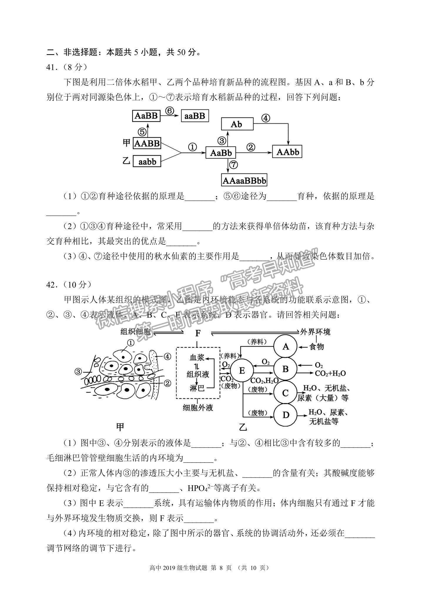 2021蓉城聯(lián)盟高三上學(xué)期期中聯(lián)考生物試題及參考答案