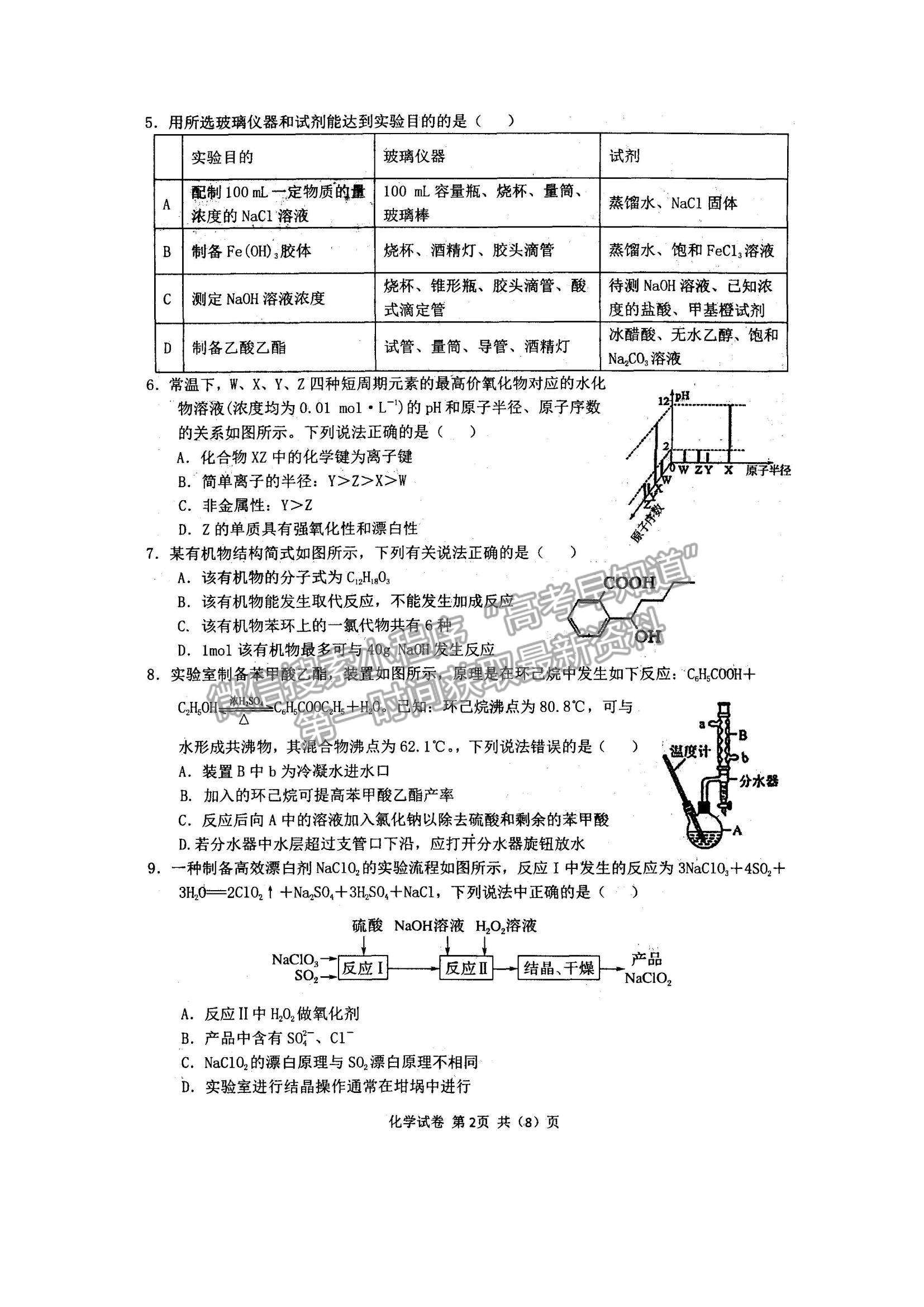 2022內(nèi)蒙古通遼和市赤峰市部分學(xué)校高三上學(xué)期10月聯(lián)考質(zhì)量檢測(cè)化學(xué)試題及參考答案