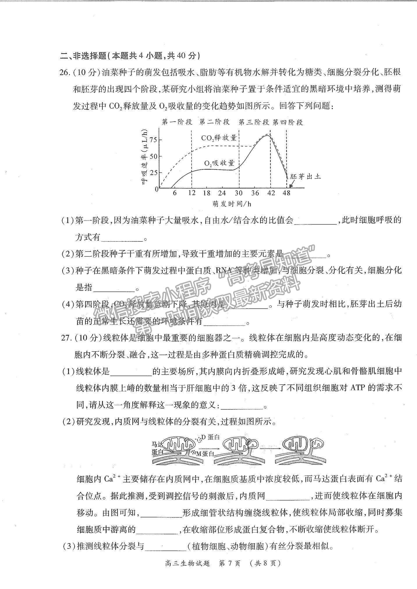 2022河南省中原名校高三上學(xué)期第一次聯(lián)考生物試題及參考答案