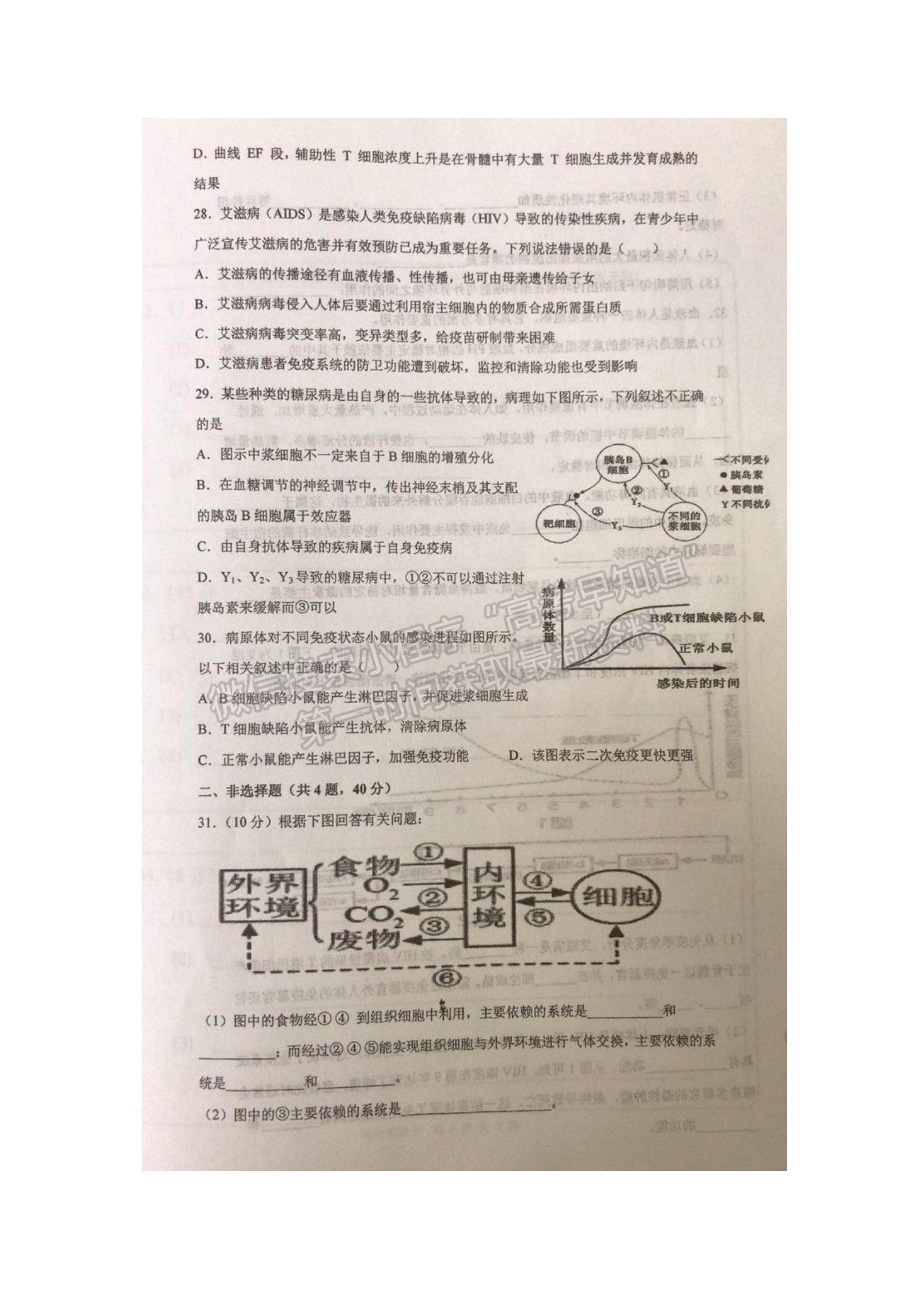 2022陜西省咸林中學高二上學期第一次月考生物試題及參考答案