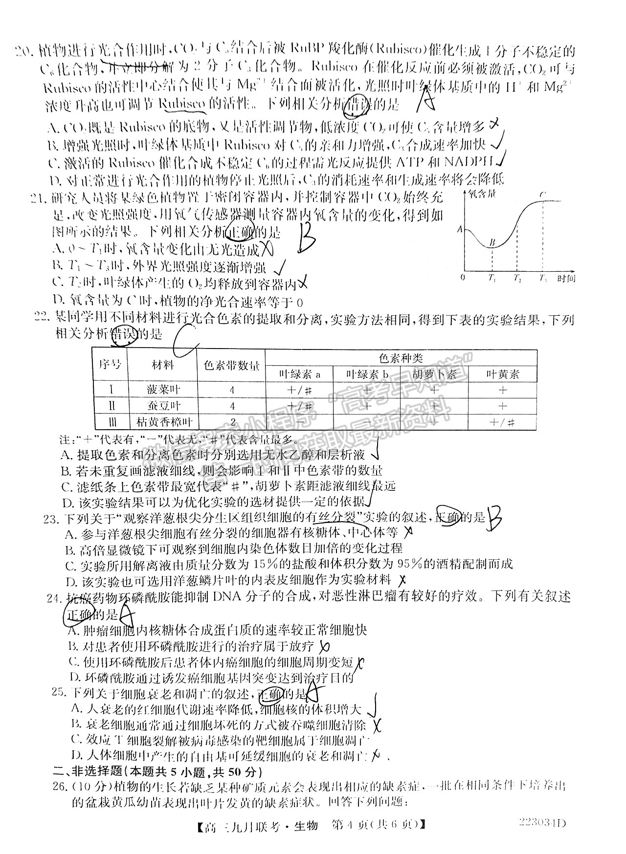 2022皖北名校高三9月聯(lián)考生物試卷