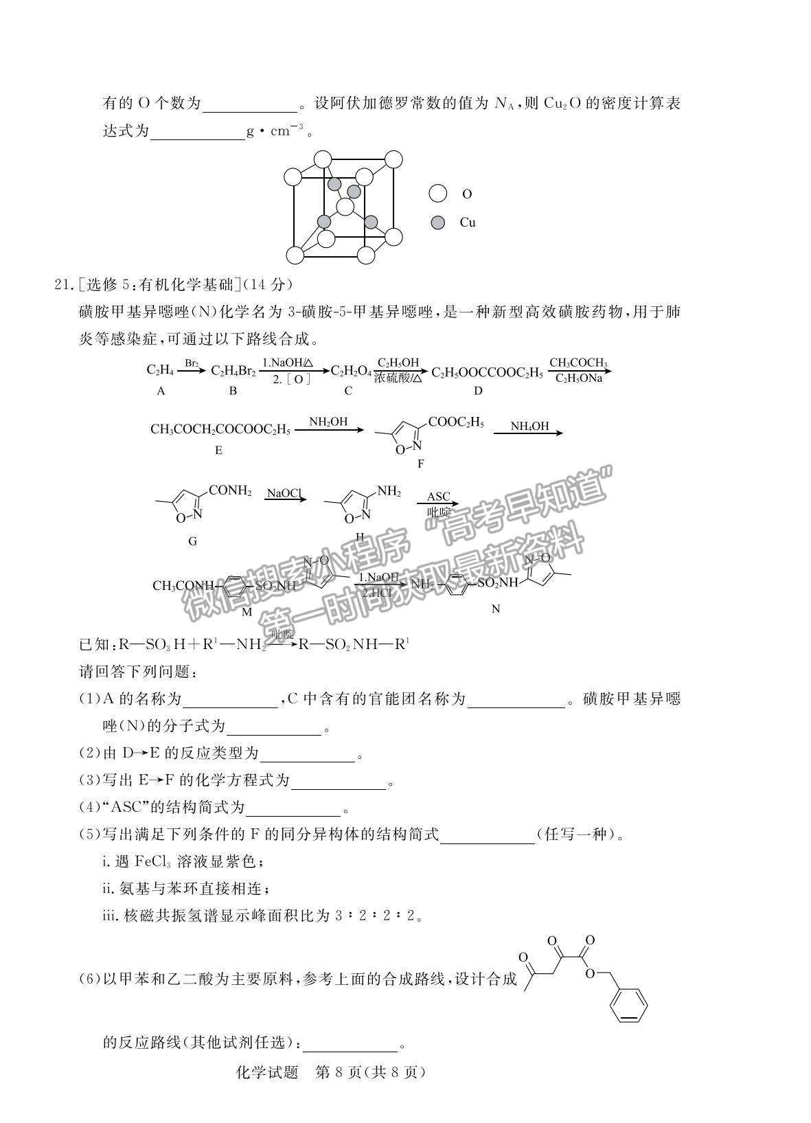 2022廣東省肇慶市高三上學(xué)期第一次統(tǒng)一檢測化學(xué)試題及參考答案