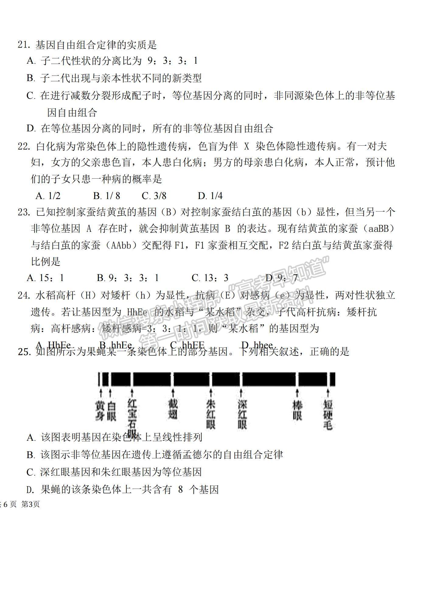 2021內(nèi)蒙古包頭鋼鐵公司第四中學(xué)高三上學(xué)期期中考試生物試題及參考答案