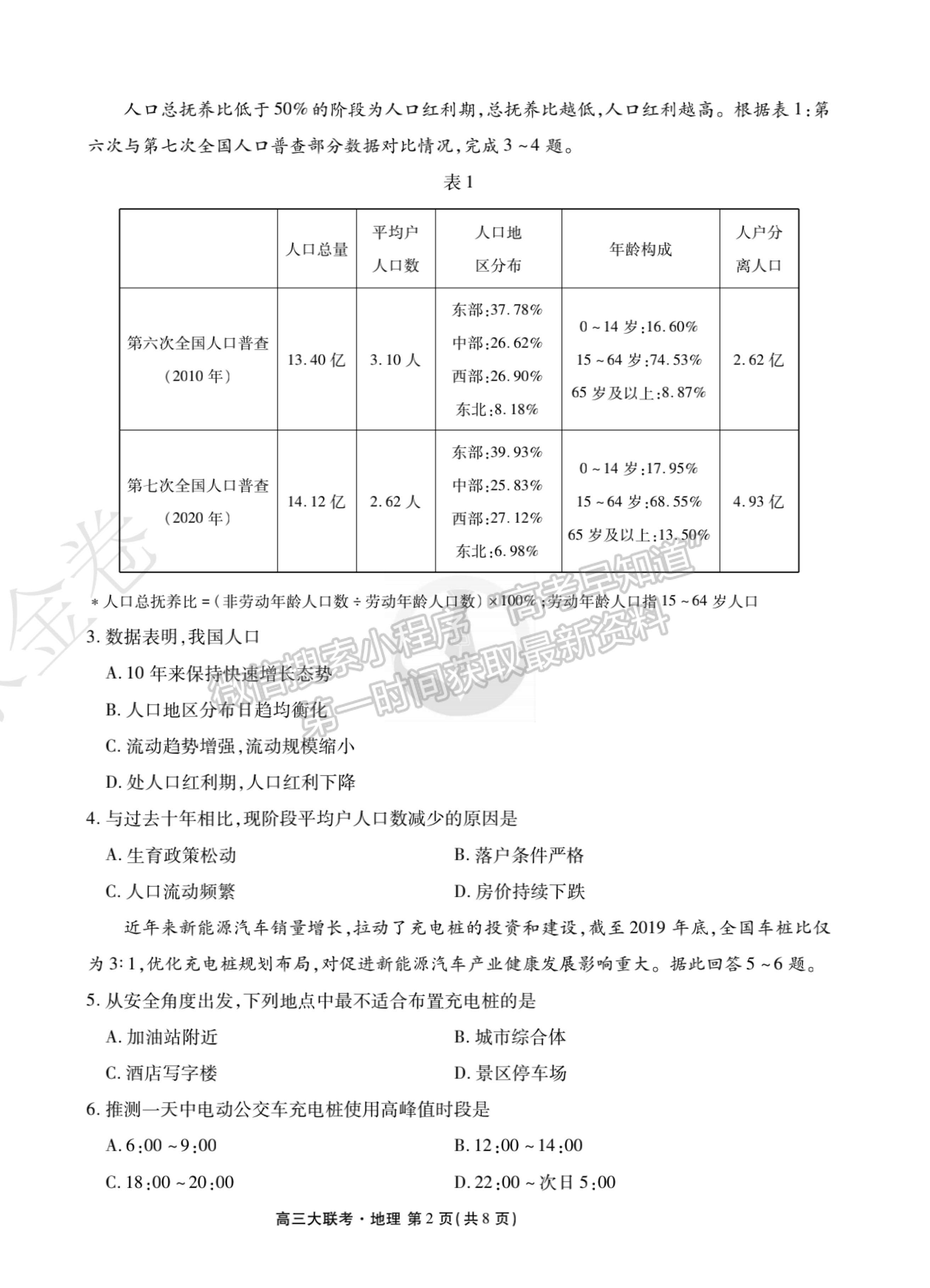 2022廣東省高三聯(lián)合質(zhì)量測評省級聯(lián)考（10月）地理試題及參考答案