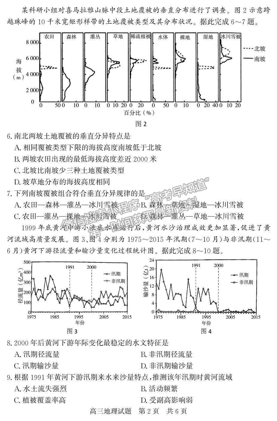 2022山東省濟(jì)寧市兗州區(qū)高三上學(xué)期期中考試地理試題及參考答案