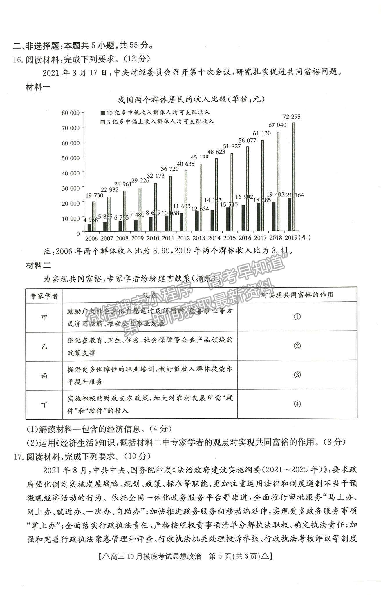 2022河北省保定市高三上學(xué)期摸底考試政治試卷及參考答案