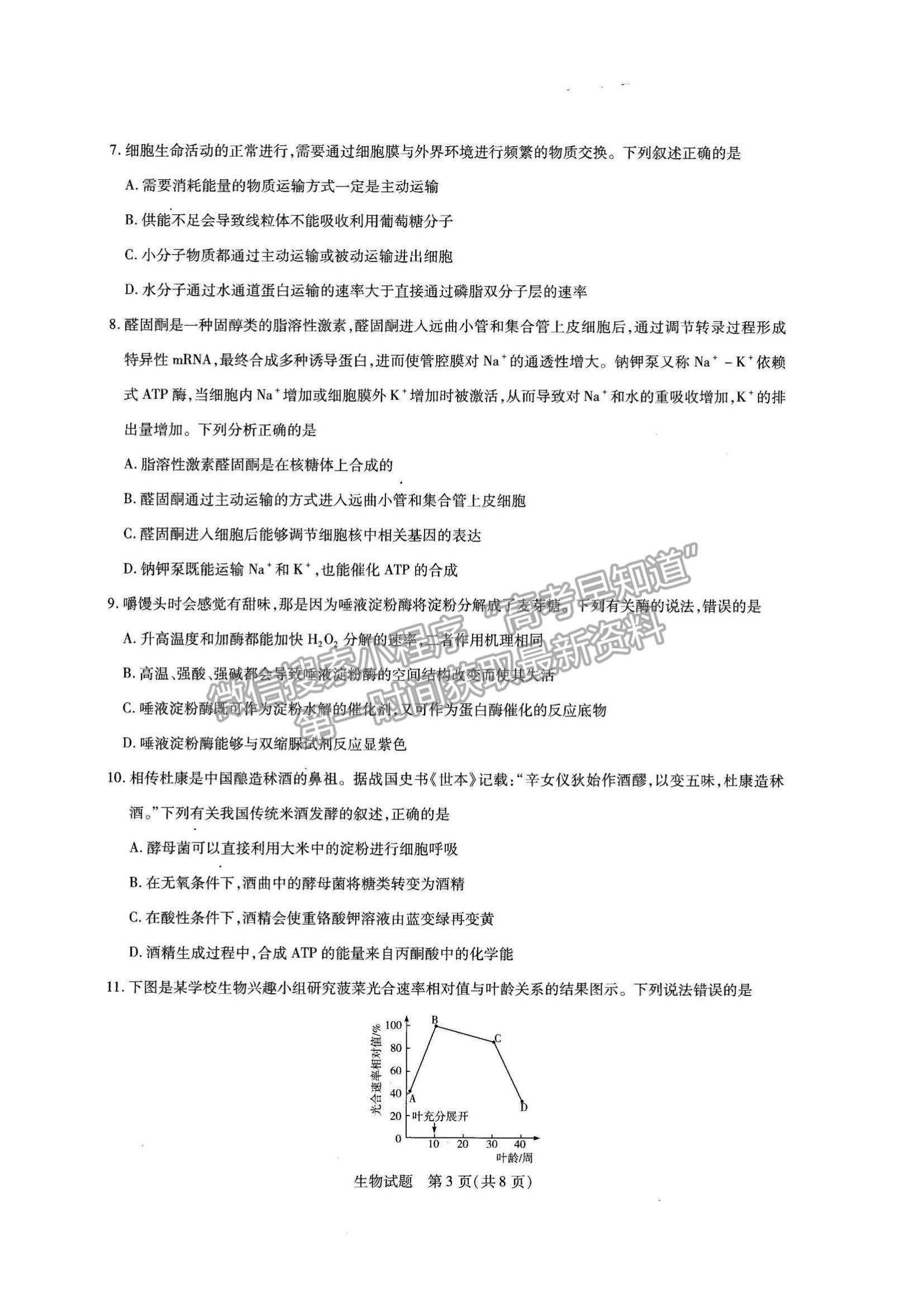 2022河南省名校大聯(lián)考高三上學期期中考試生物試題及參考答案