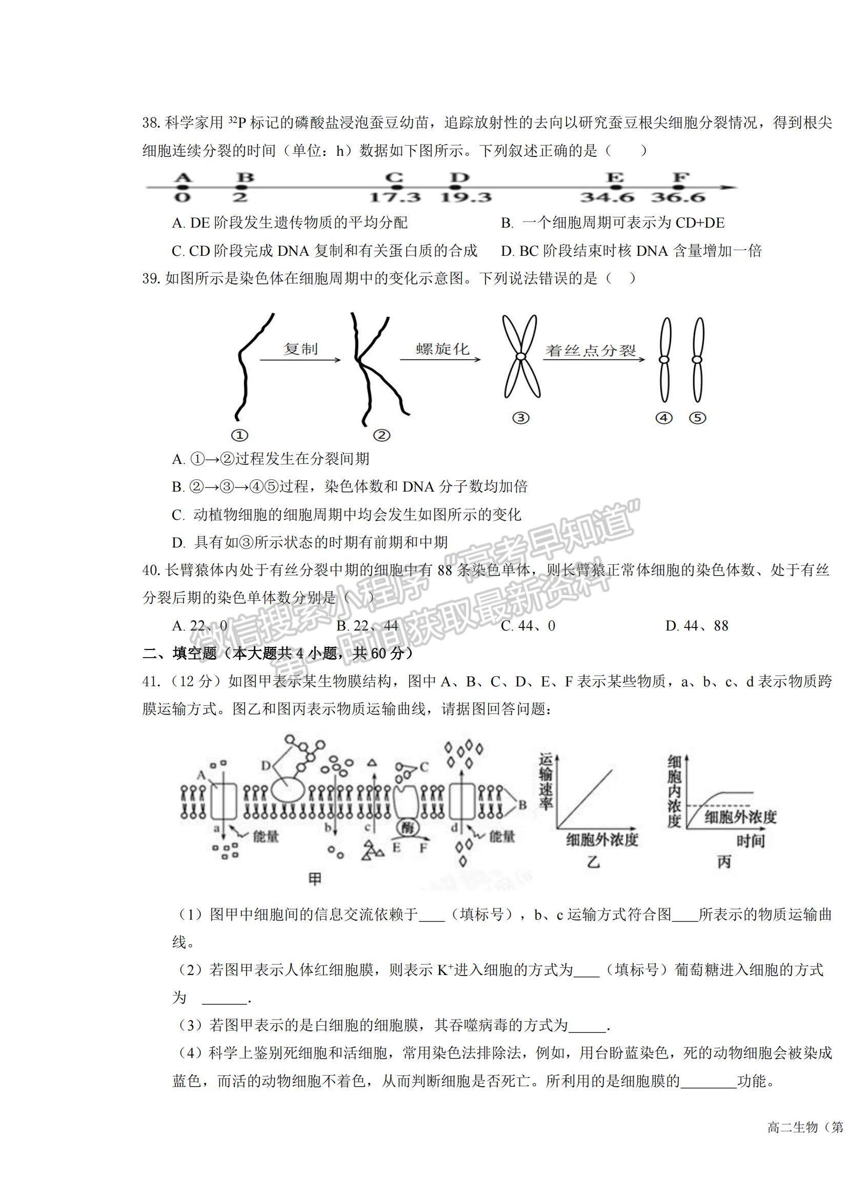 2022寧夏六盤山高級(jí)中學(xué)高二上學(xué)期期中考試生物試題及參考答案