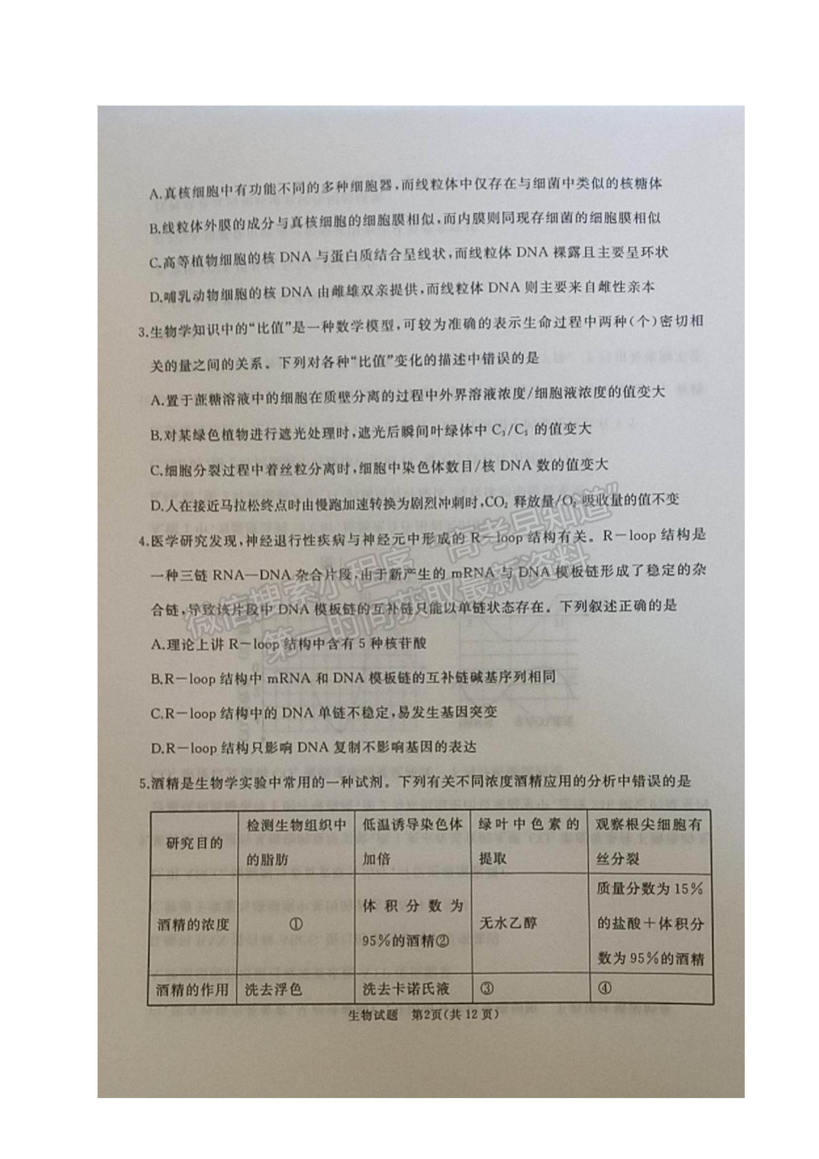 2022山東省棗莊滕州市高三上學期期中考試生物試題及參考答案