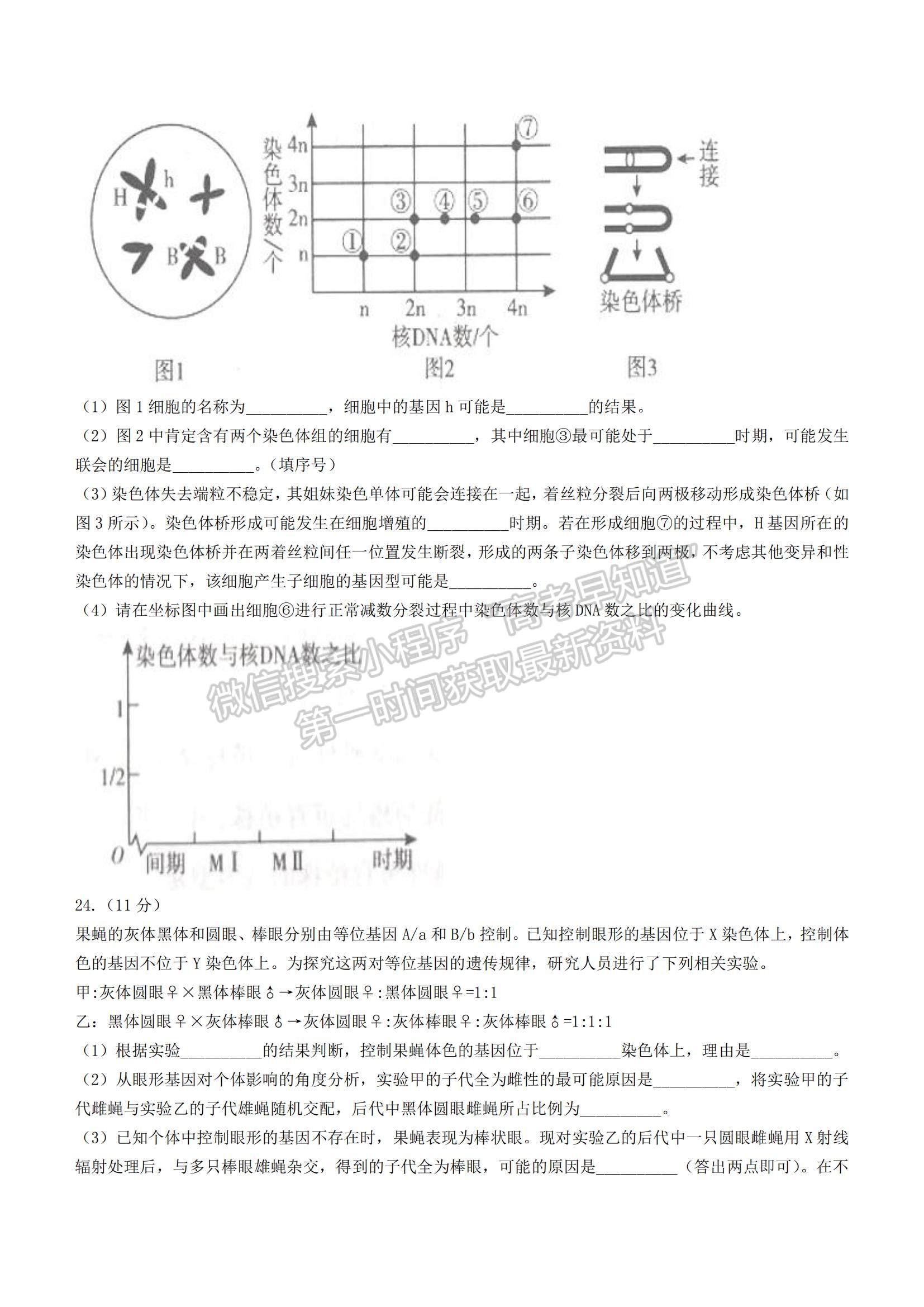 2022山東省臨沂市高三上學(xué)期期中考試生物試題及參考答案