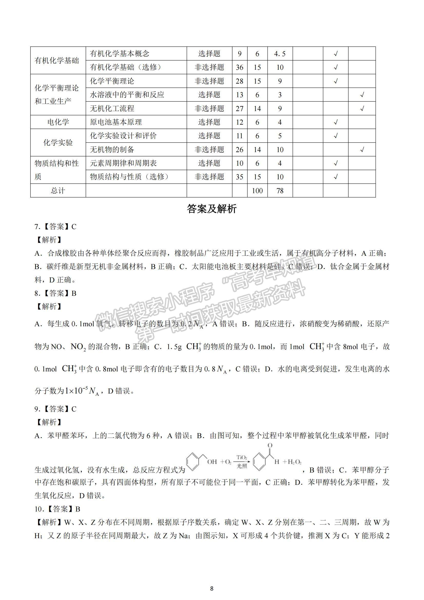 2022四川省成都石室中學(xué)高三上學(xué)期期中考試化學(xué)試題及參考答案