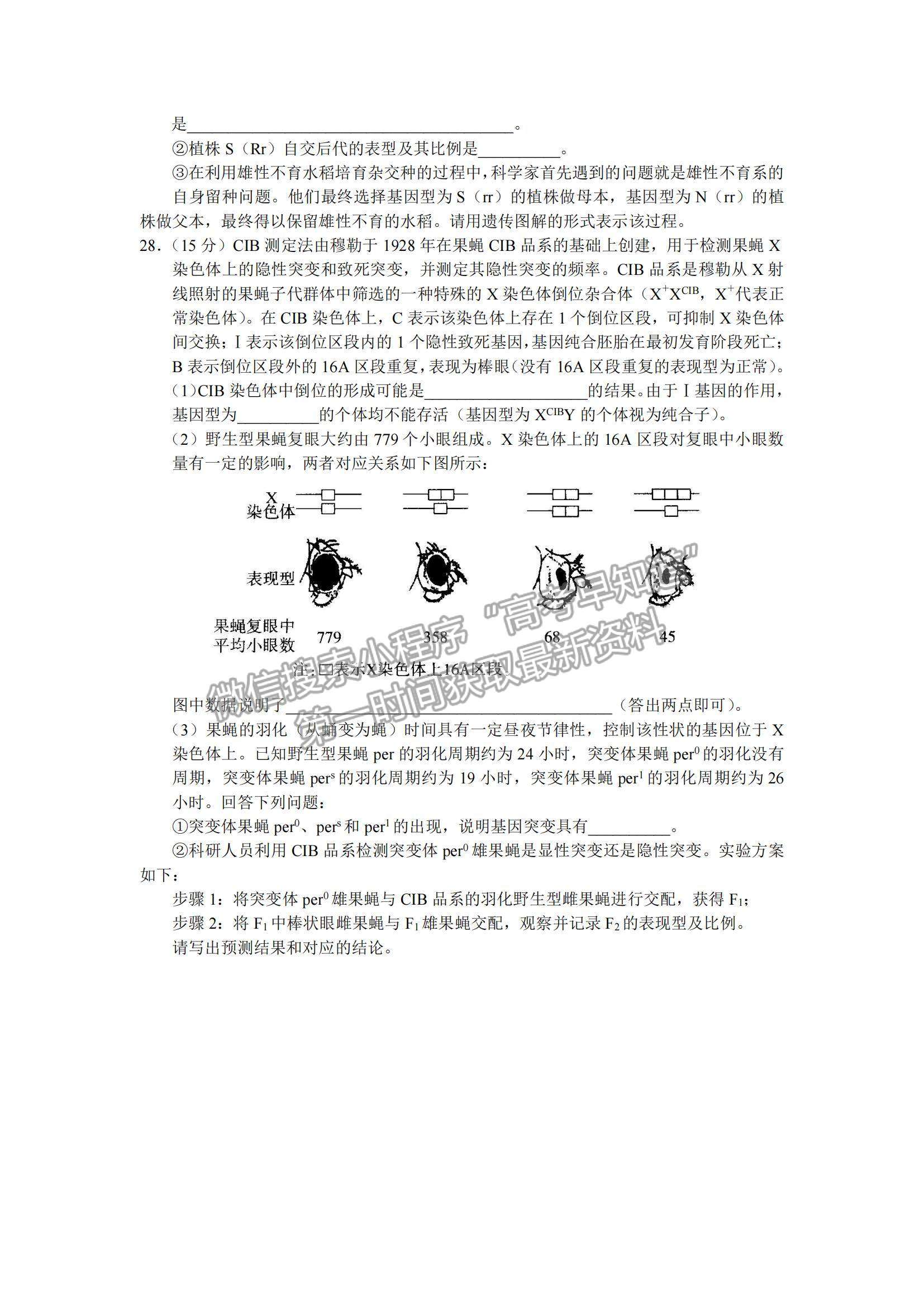 2022河南六市重點高中高三上學(xué)期11月聯(lián)合考試生物試題及參考答案