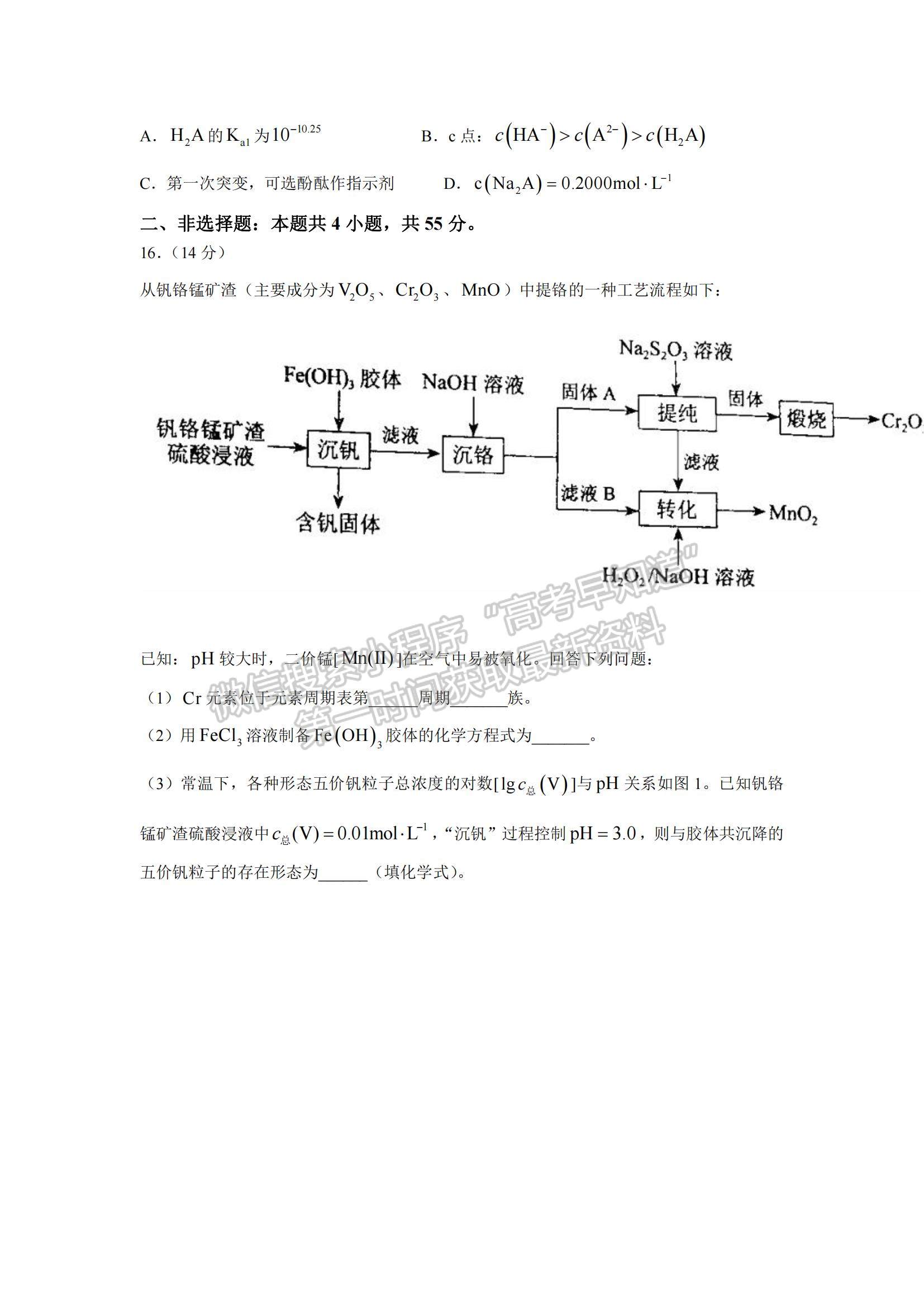 2021年遼寧高考化學真題及參考答案