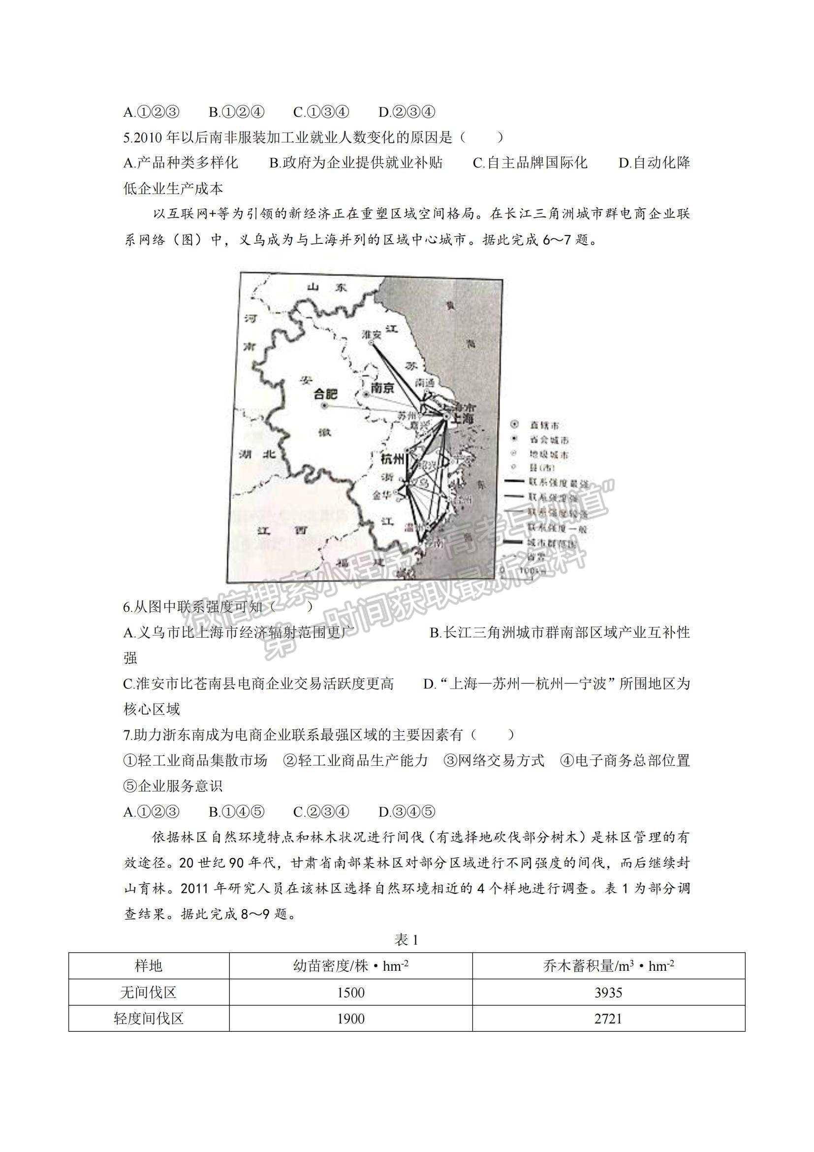 2021年遼寧高考地理真題及參考答案