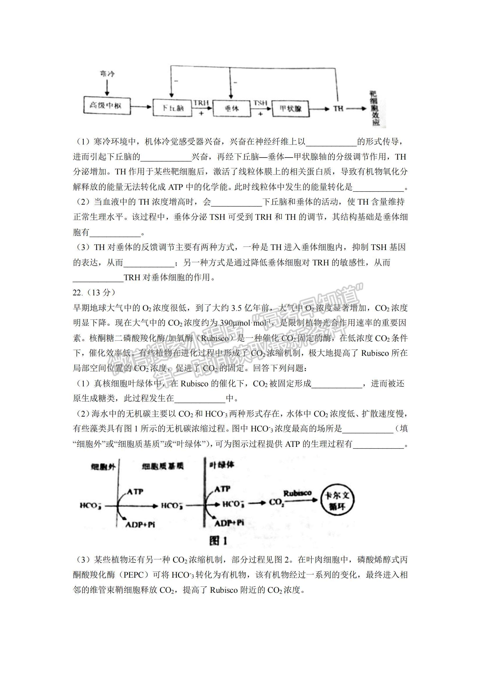 2021年遼寧高考生物真題及參考答案