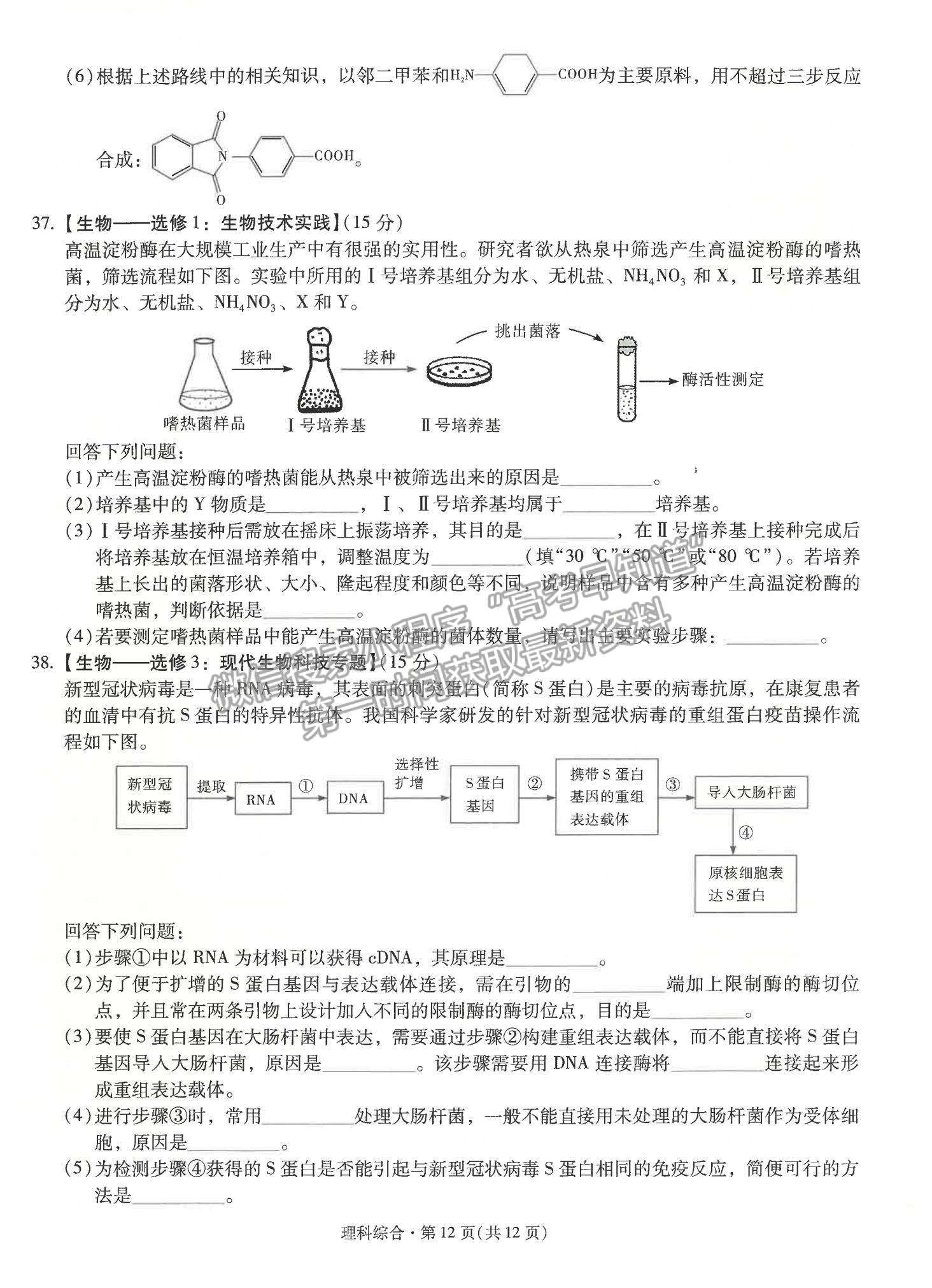 2022云南省昆明一中高中新課標(biāo)高三第四次一輪復(fù)習(xí)檢測(cè)理綜試題及參考答案