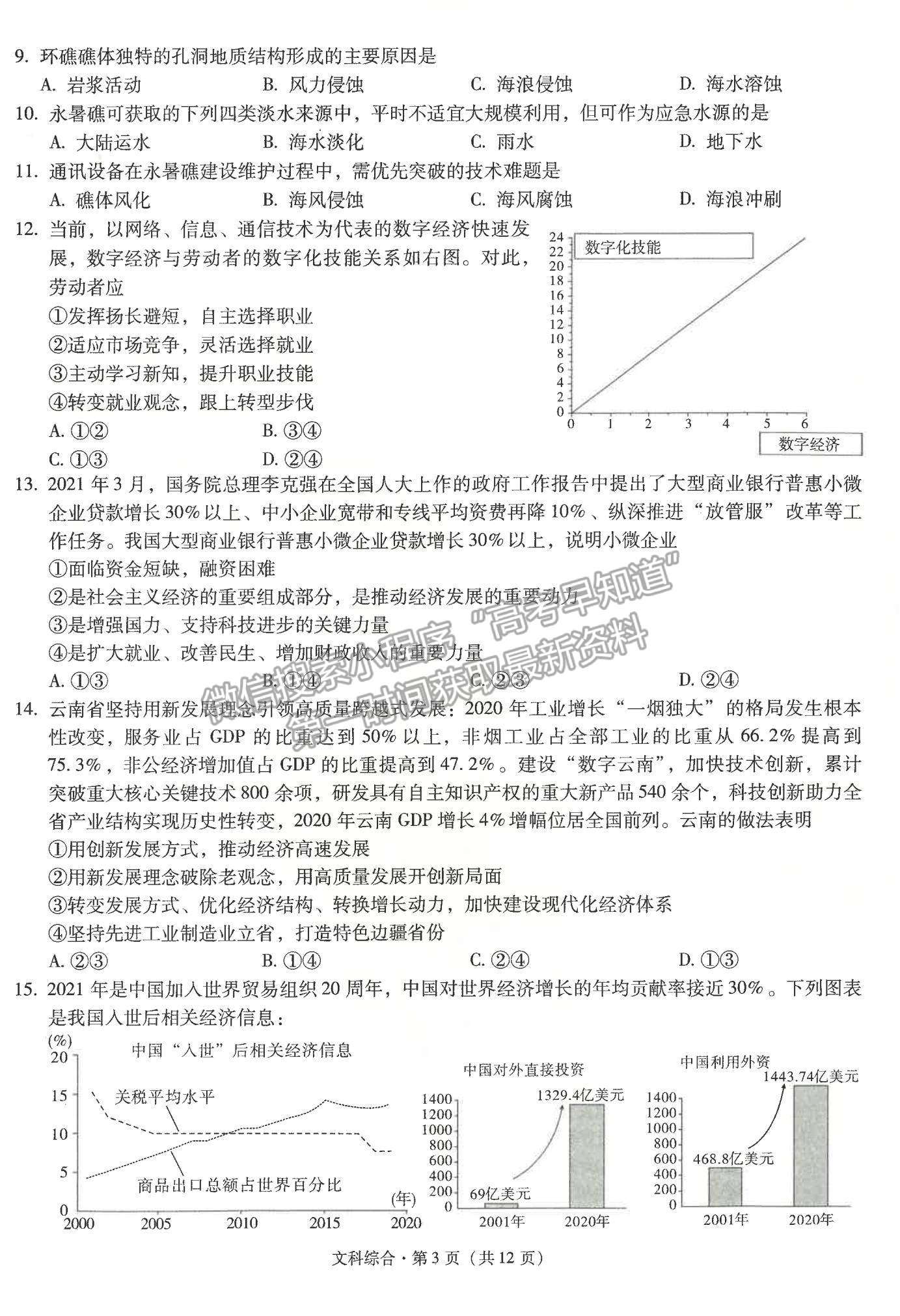 2022云南省昆明一中高中新課標(biāo)高三第四次一輪復(fù)習(xí)檢測文綜試題及參考答案