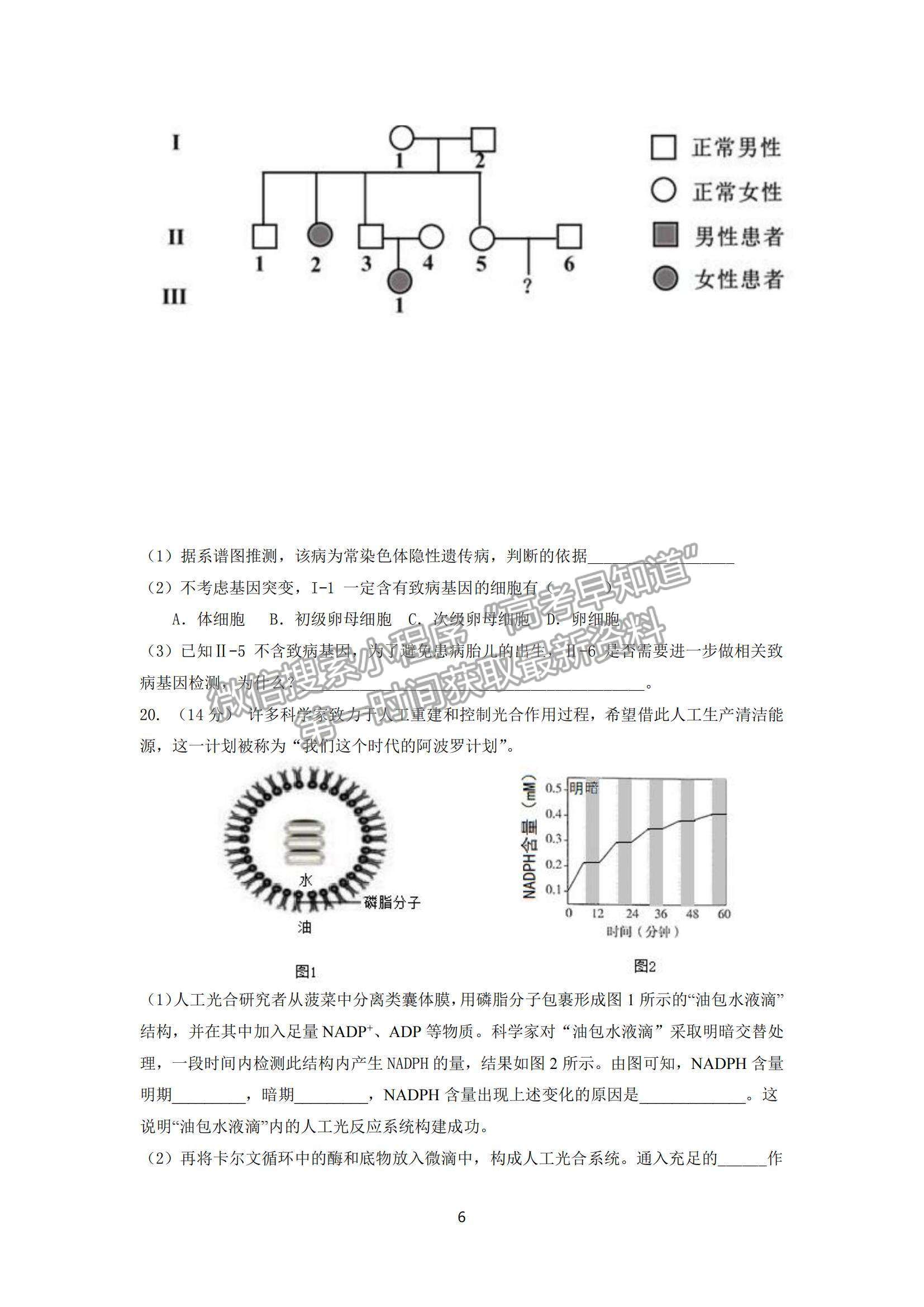 2022福州市八縣（市、區(qū)）一中高三上學(xué)期期中聯(lián)考生物試題及參考答案