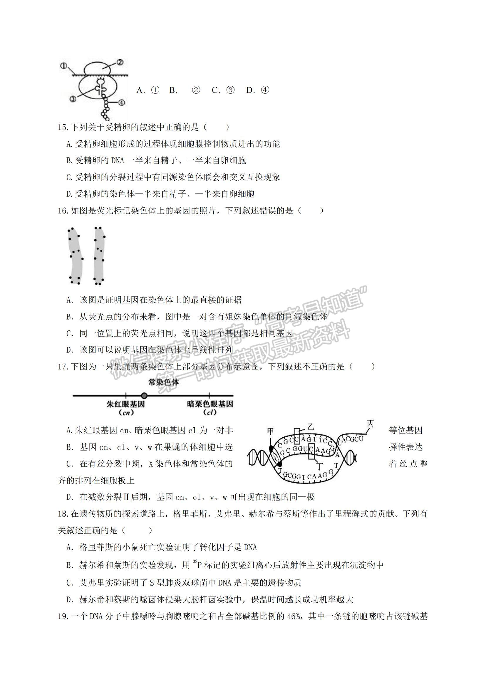 2022四川省涼山寧南中學(xué)高二上學(xué)期開(kāi)學(xué)考試生物試題及參考答案