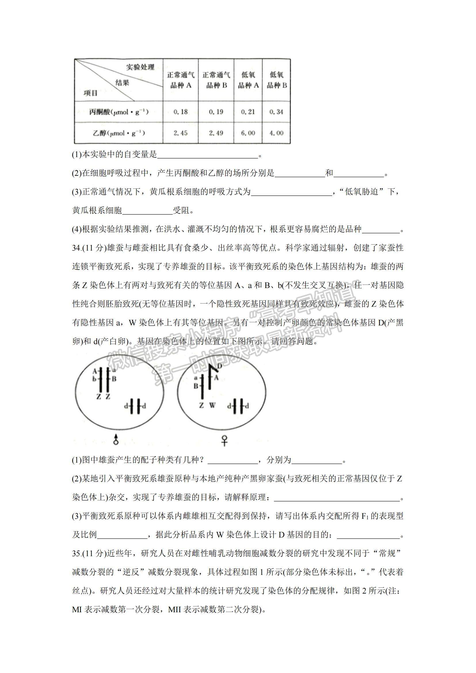 2022江西省七校高三上學(xué)期第一次聯(lián)考生物試題及參考答案