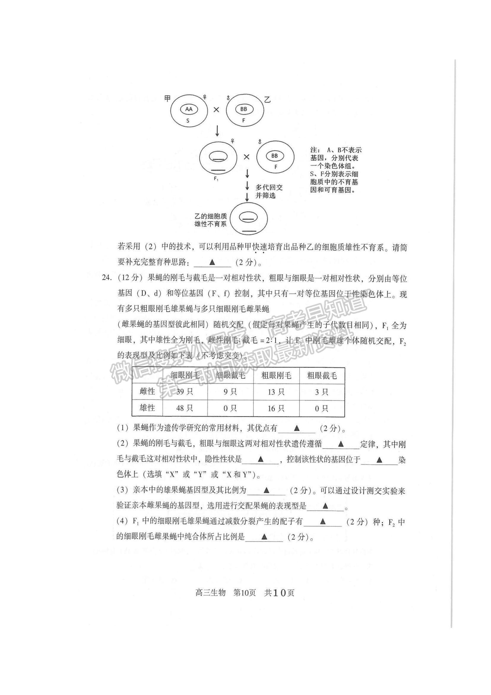 2022江蘇常熟高三上學(xué)期階段性抽測二生物試題及參考答案