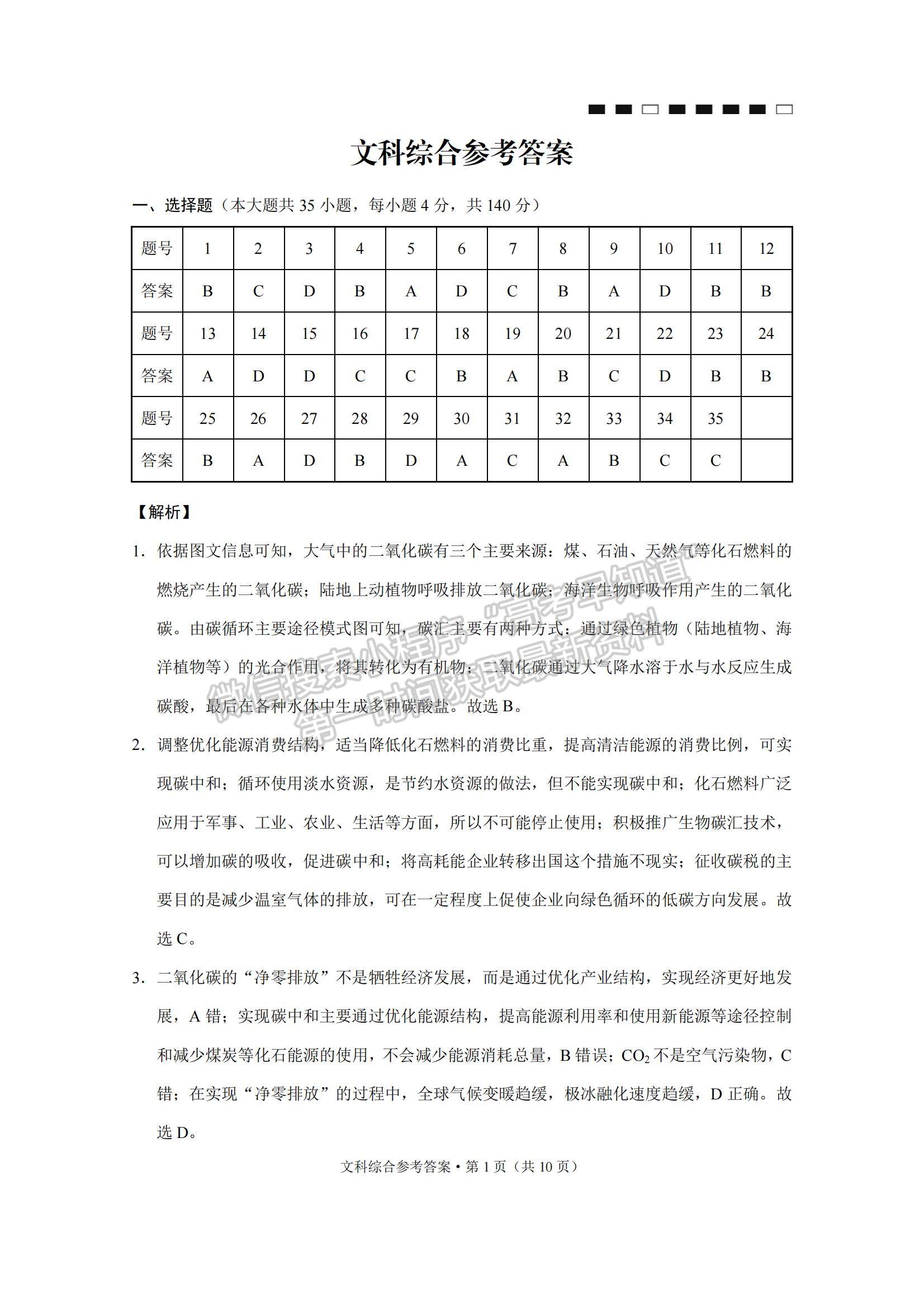 2022云師大附中高考適應(yīng)性月考卷（六）文綜試題及參考答案