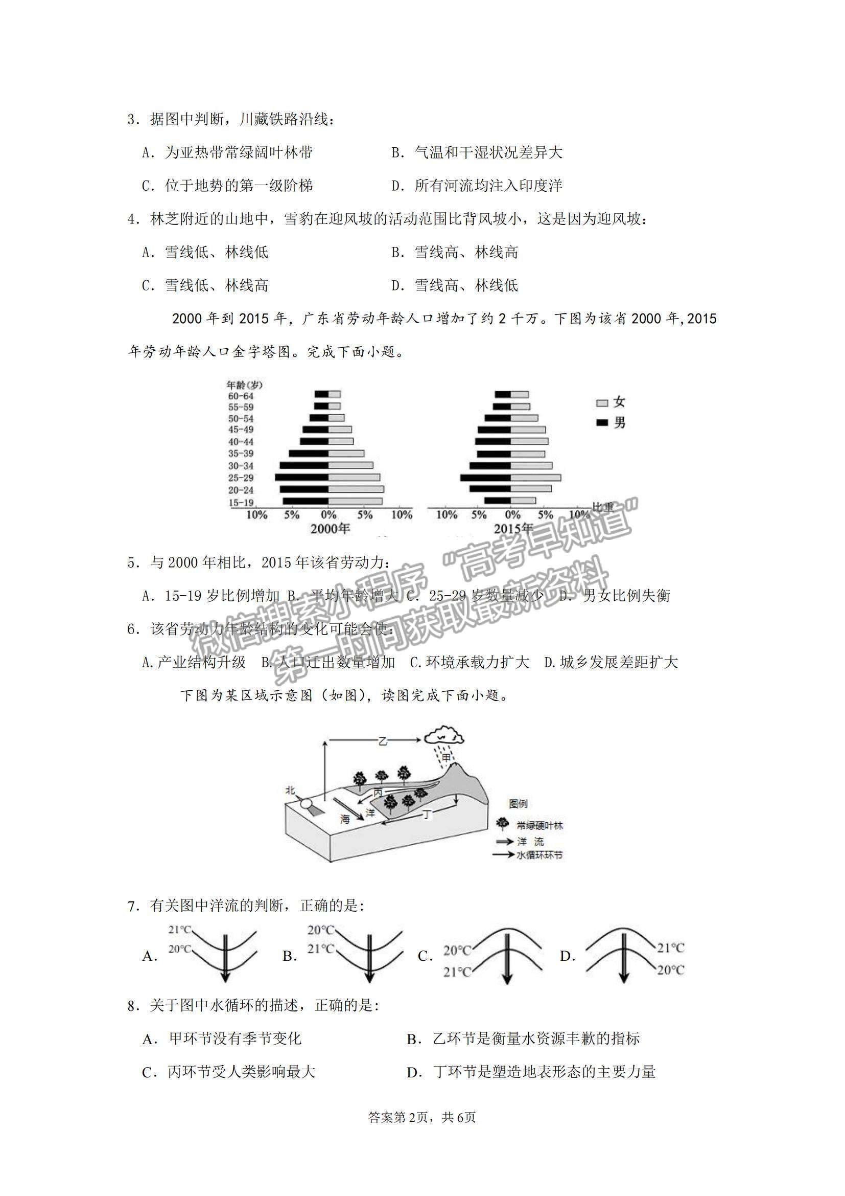 2022广东华南师大附中高三月考（三）地理试题及参考答案