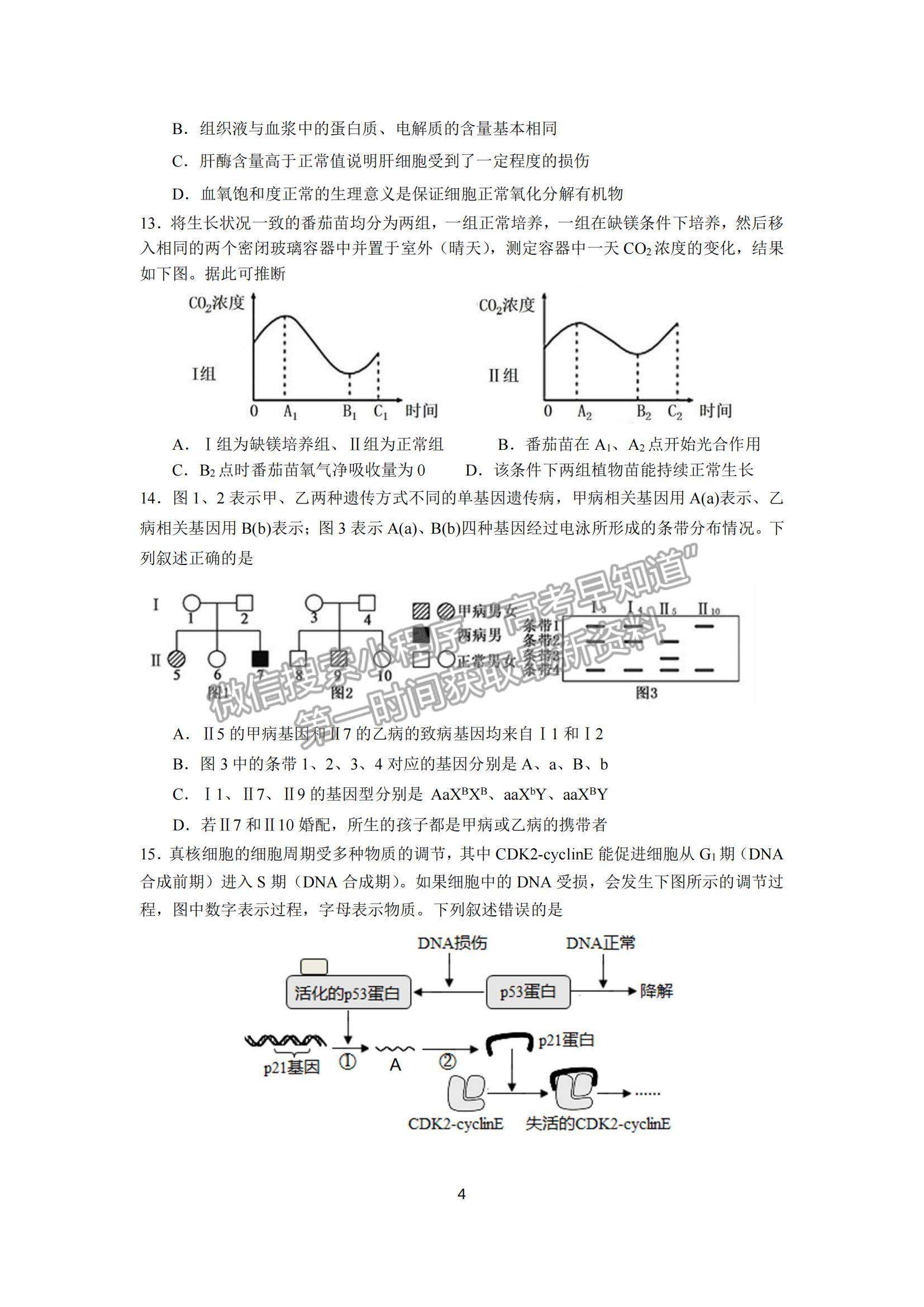 2022广东华南师大附中高三月考（三）生物试题及参考答案